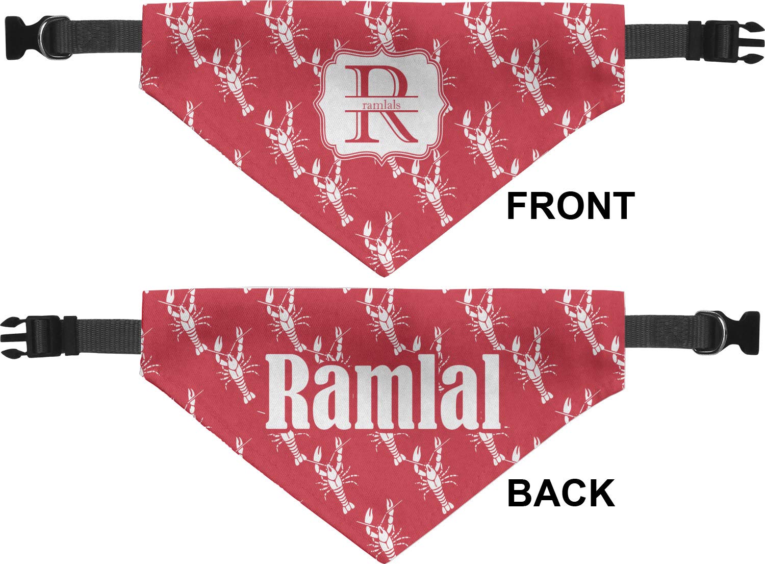 Rnk Shops Personalized Crawfish Dog Bandana - Small