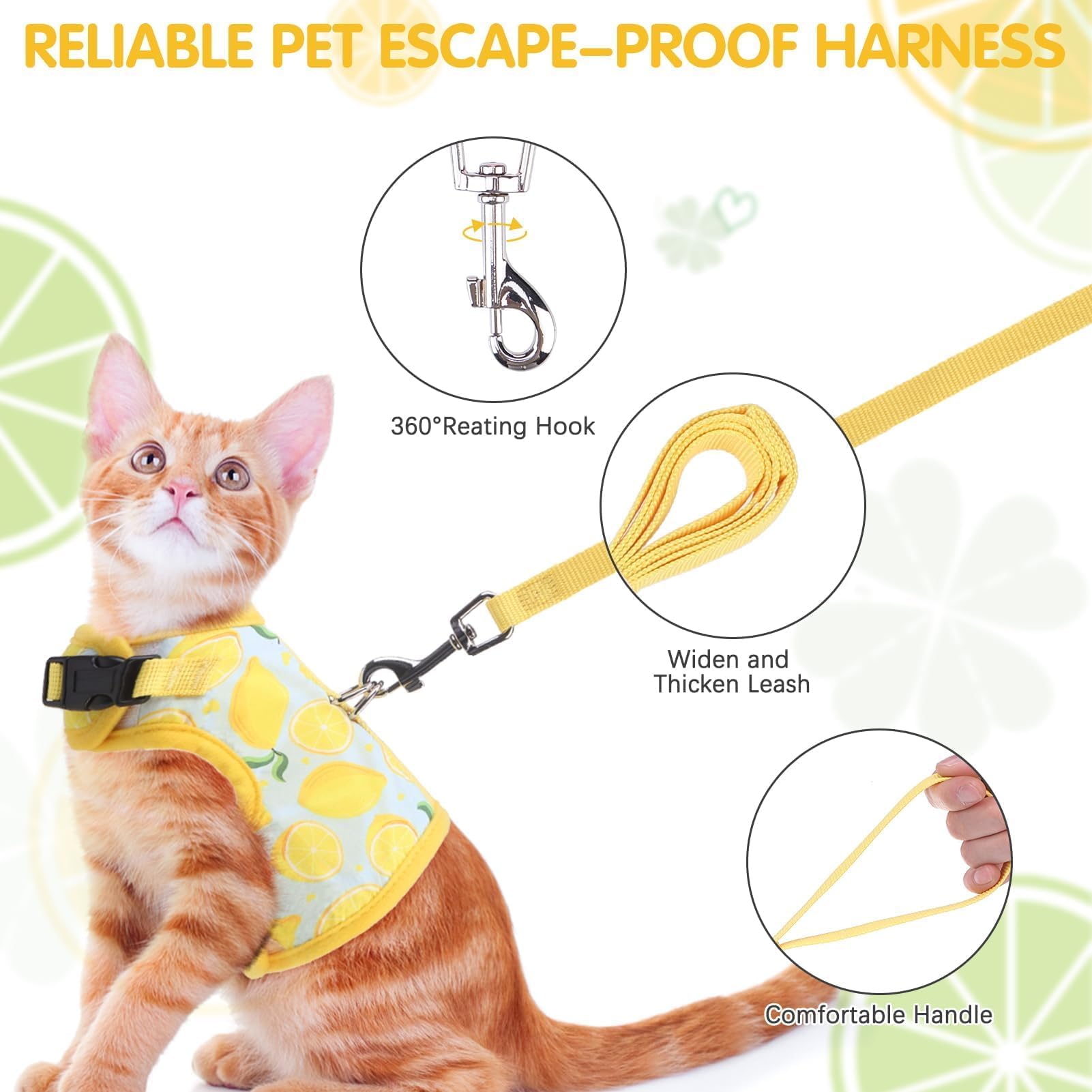 Bingpet Cat Harness And Leash Set Escape Proof For Walking,Step-In Harness With Lightweight Soft Breathable Mesh,Adjustable Easy