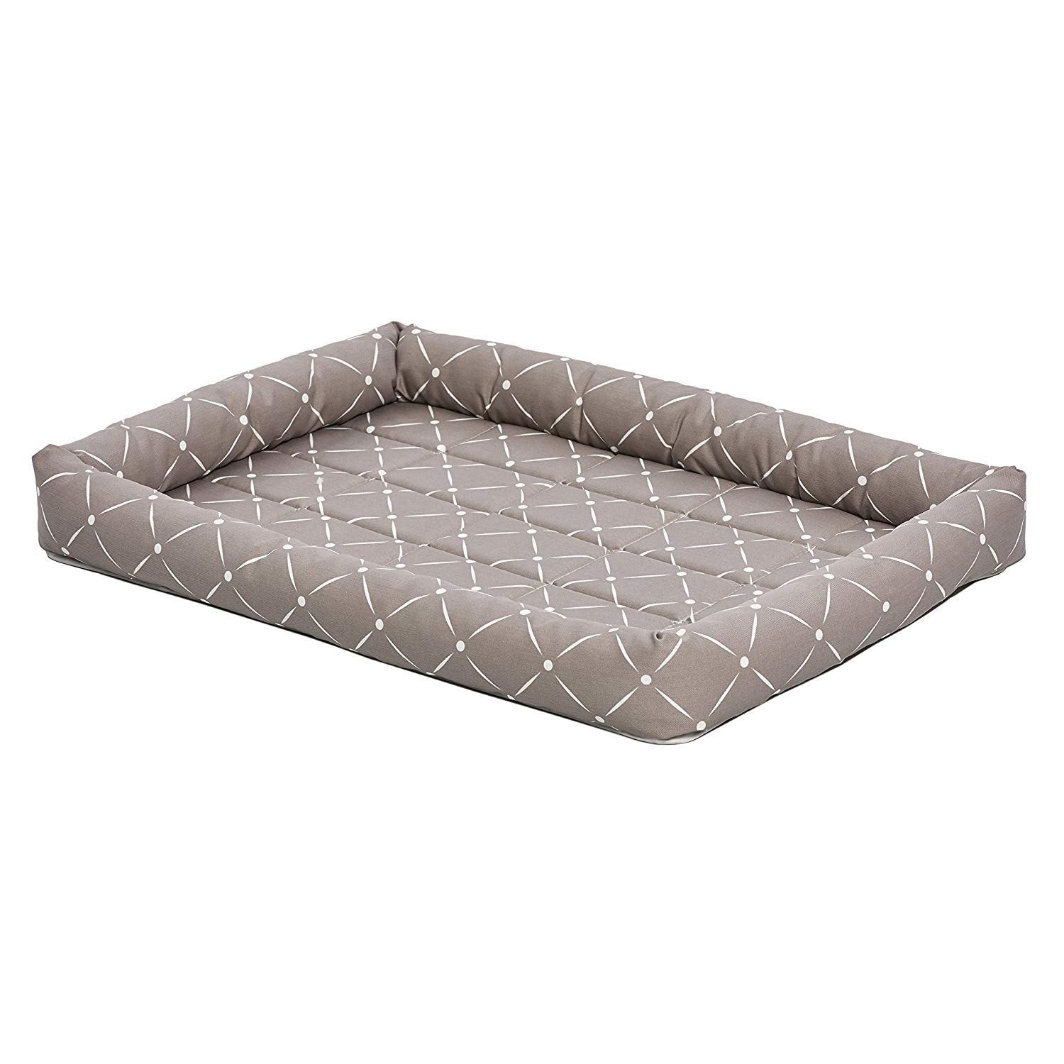 Midwest Homes For Pets 40230-Mrd Quiet Time Couture Ashton Bolster Pet Bed, Medium Dog/30, Mushroom