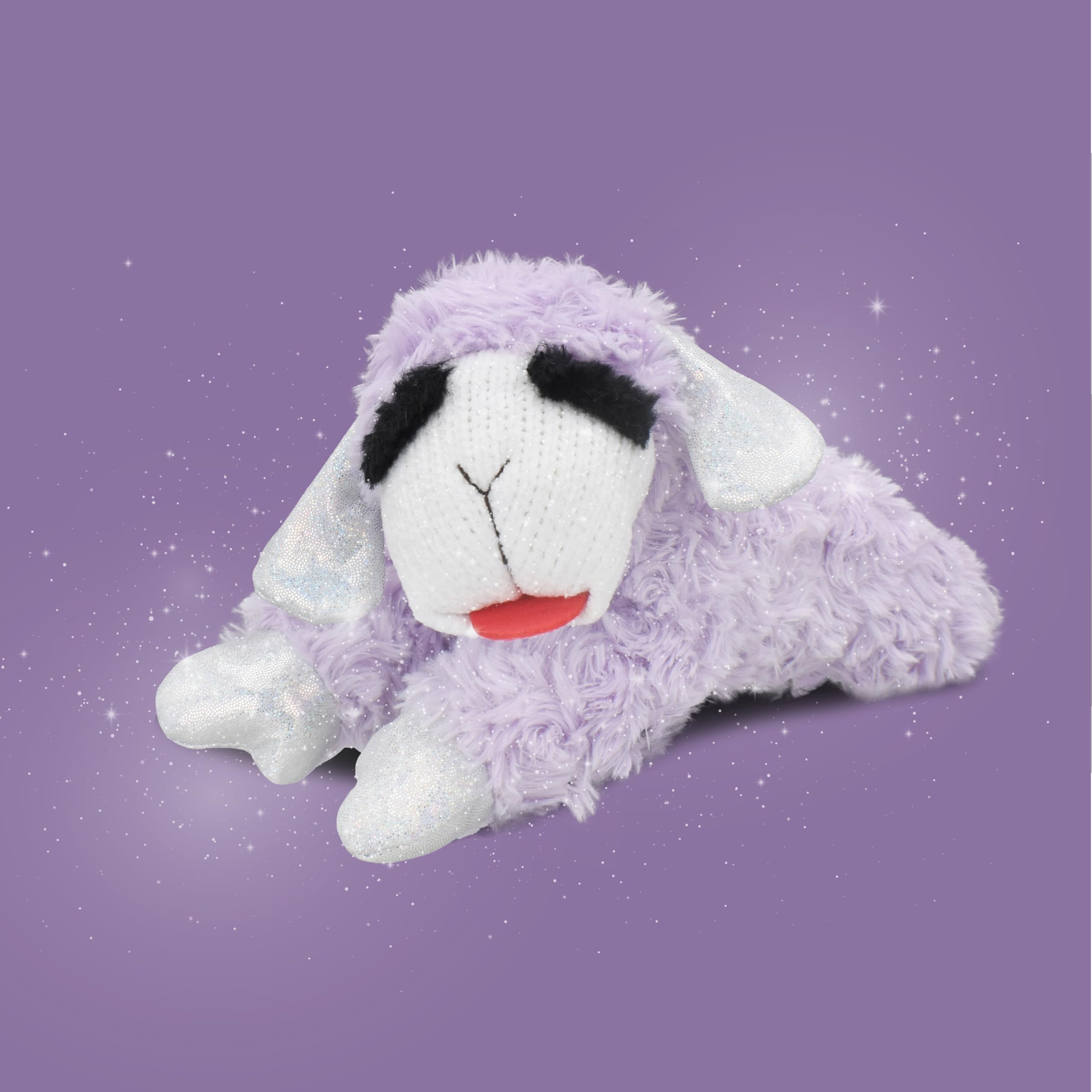 Multipet 10.5" Limited Edition Lamb Chop Dog Toy - White with Silver Paws, 30th Anniversary Model 48630-1