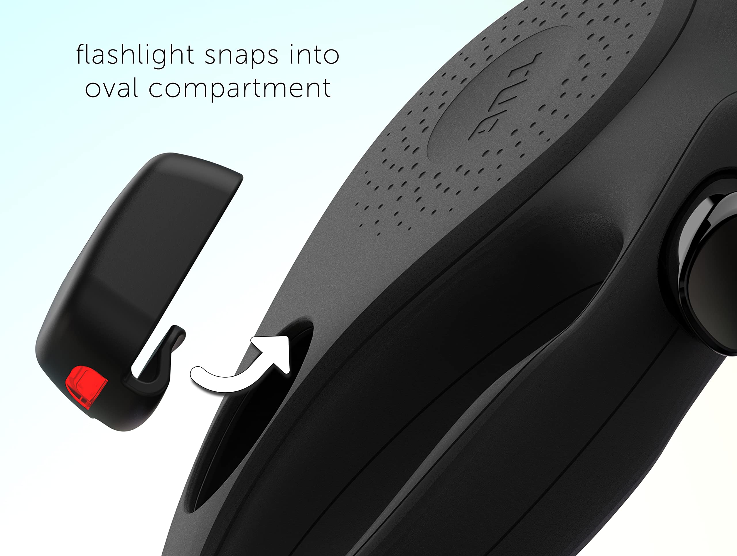 Tug Oval 360 Tangle-Free Retractable Dog Leash | Flashlight Included | Integrated Waste Bag Dispenser Pocket (Medium, Black)