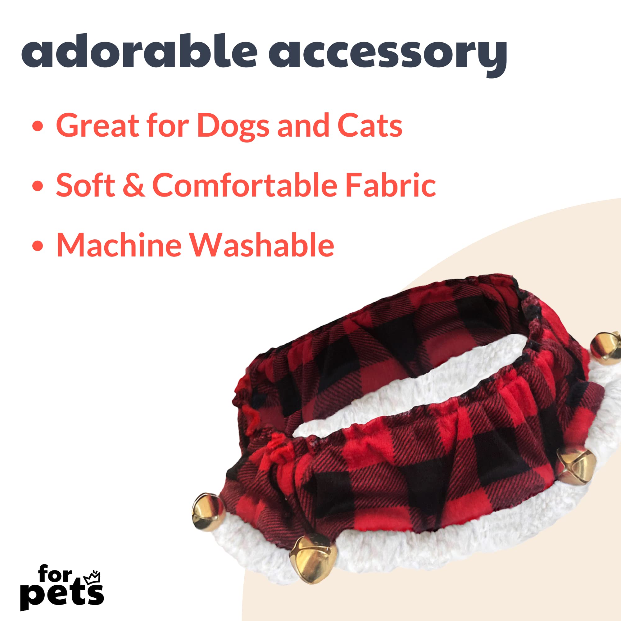 Huxley & Kent Ruff Pet Scrunchy | Buffalo Check (Medium) | Festive Christmas/Holiday Neckwear for Dogs/Cats | Fun Stretchable Co