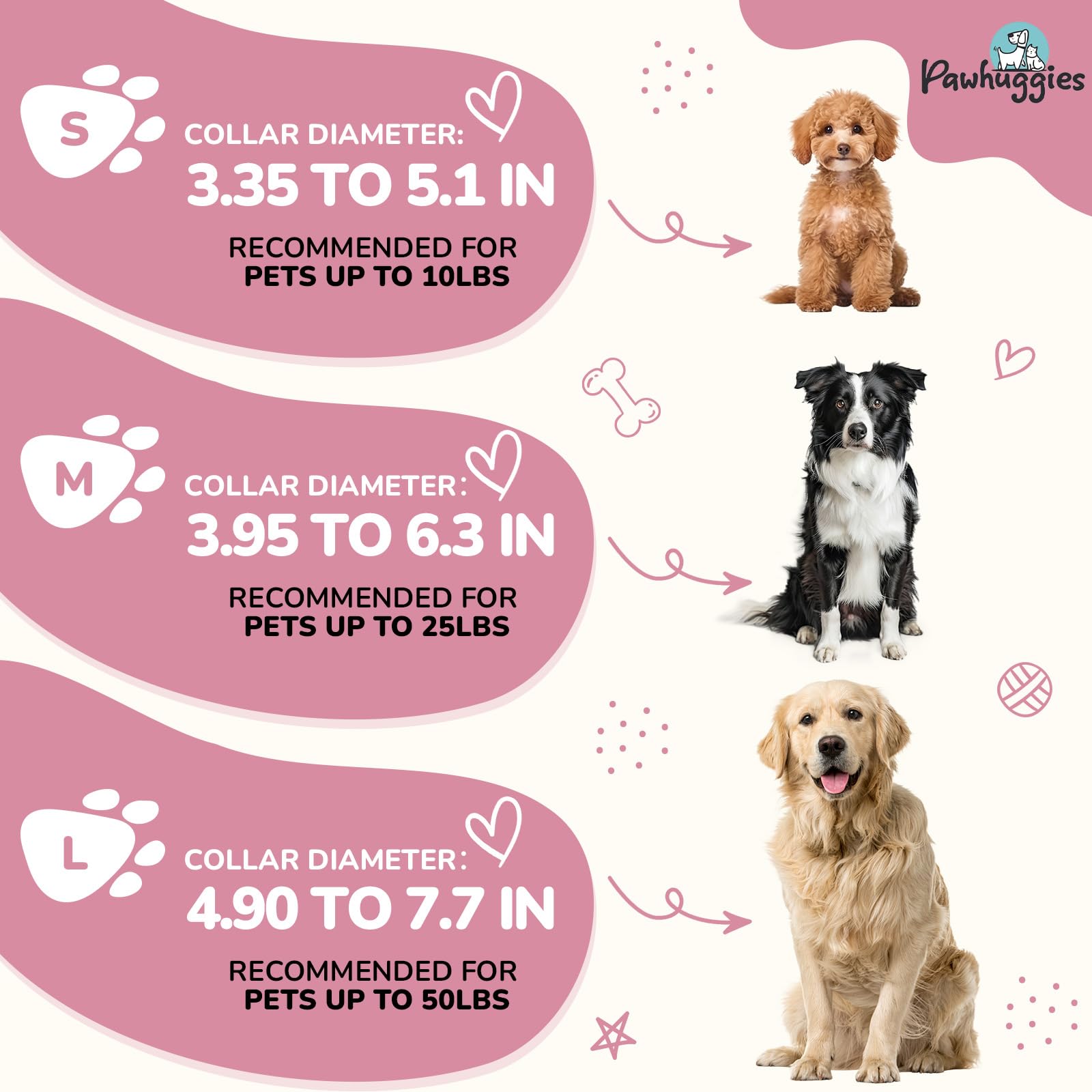 Pink Dog Collar And Leash Set For Large Dog, Breathable, Anti-Odor & Soft, Comfortable For Sensitive Skin Puppies, 90% Bamboo Ra