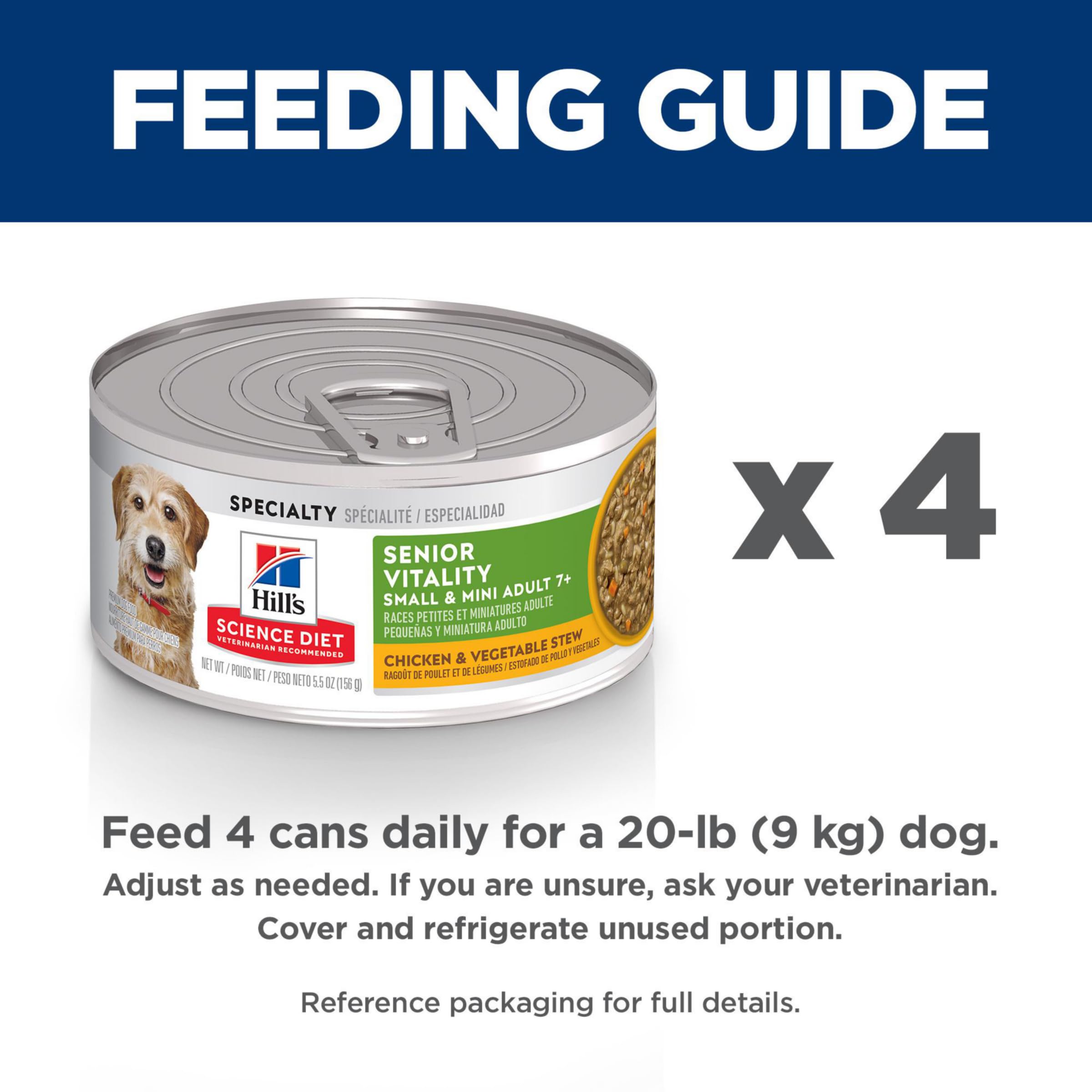 Hills Science Diet Senior Vitality Adult 7+ Small & Mini Breeds Wet Dog Food, Salmon & Vegetable Stew, 5.5 oz. Cans, 24-Pack