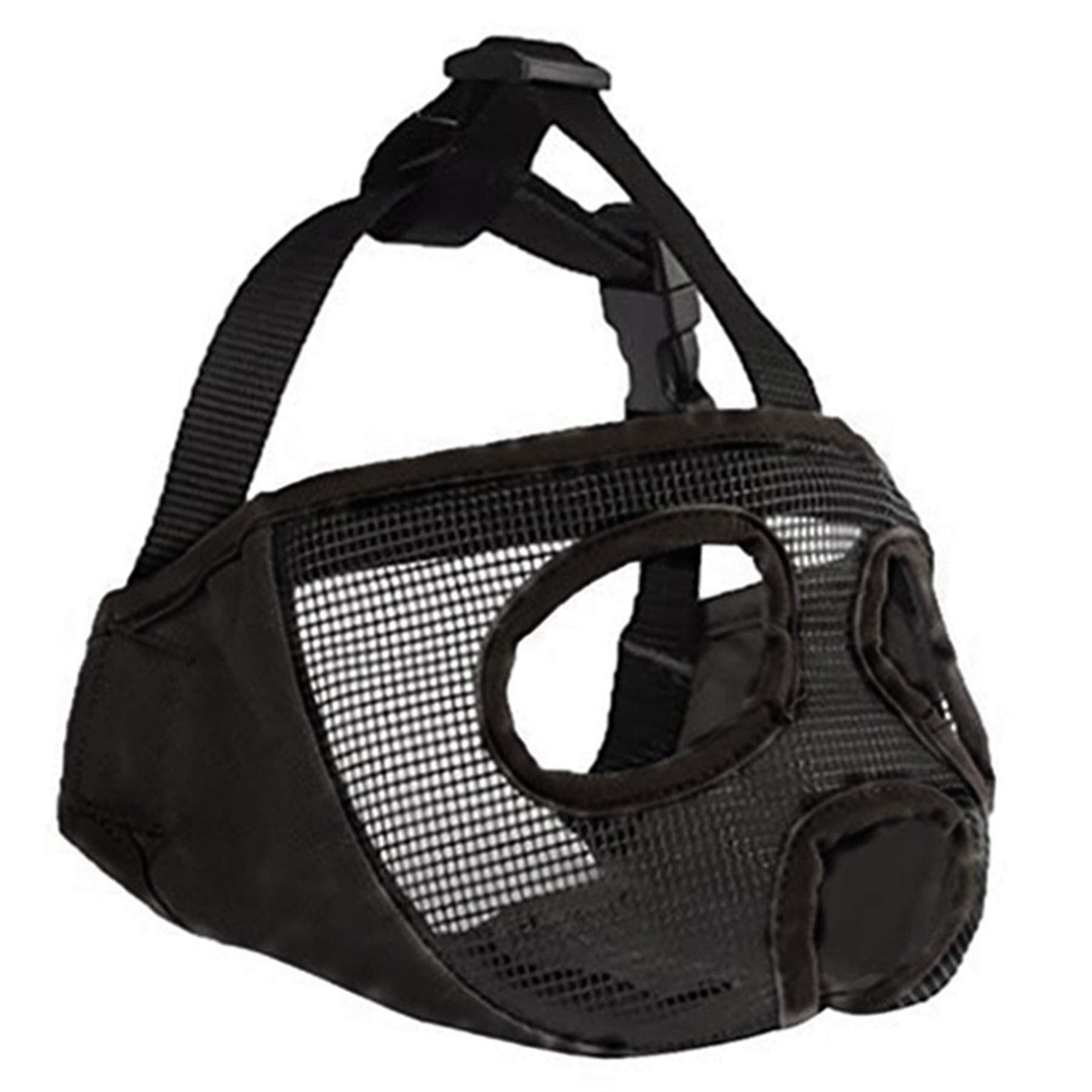 Jyhy Short Snout Dog Muzzle- Adjustable Breathable Mesh Bulldog Muzzle For Biting Chewing Licking Grooming Dog Mask,Black M