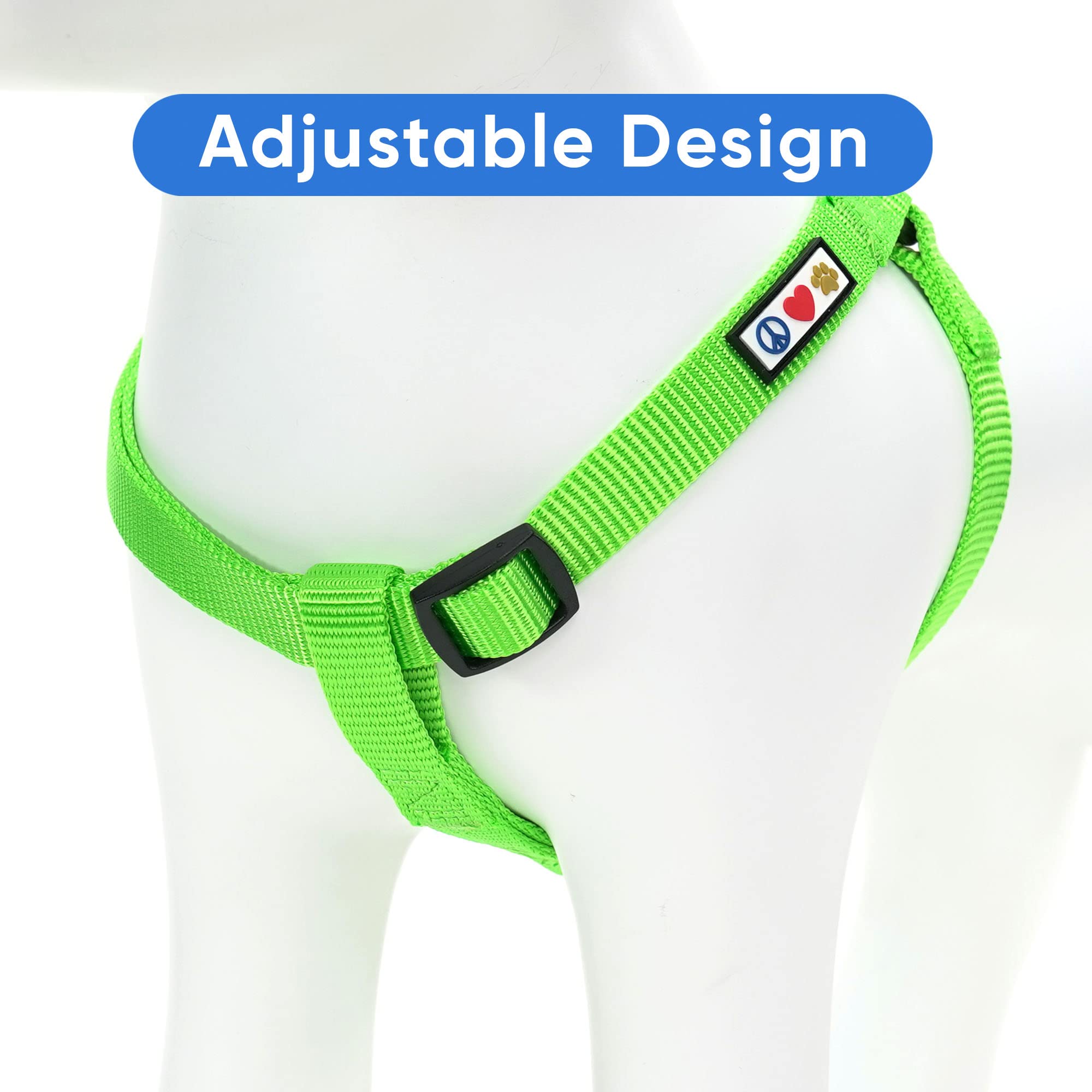 Pawtitas Solid Color Step in Dog Harness or Vest Harness Dog Training Walking of Your Puppy Harness Small Dog Harness Green Dog