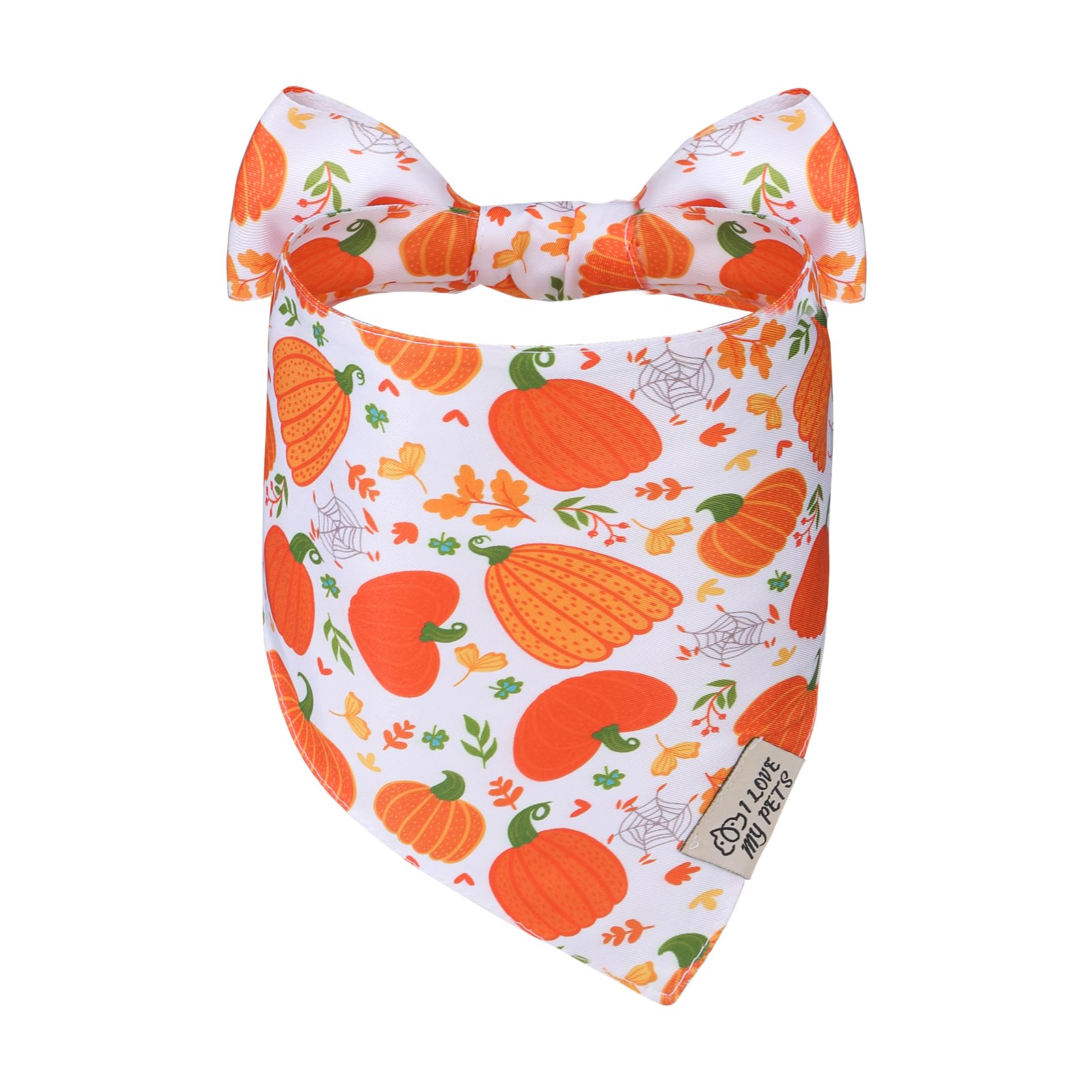 Scenereal Thanksgiving Dog Bandana, Fall Pumpkin Double Side Dog Scarf For Small Medium Large Dogs Cats Puppy,Holiday Bandanas F