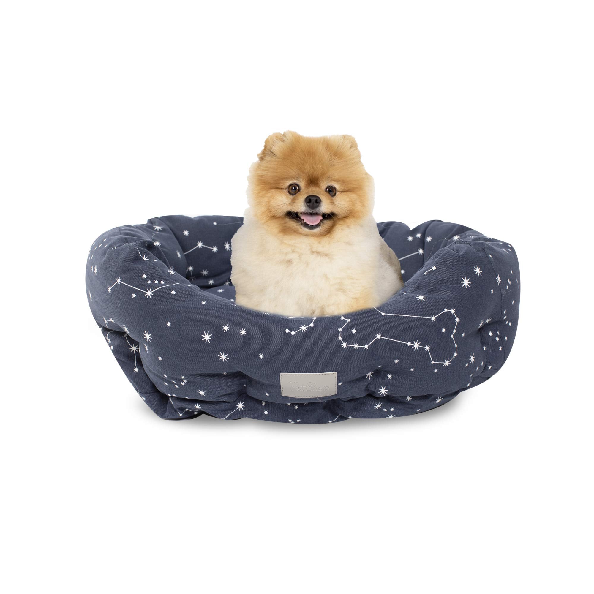 Fringe Studio Pet Bed, Celestial Round Cuddler, 20 x 19 x 8 inches (203002), Small