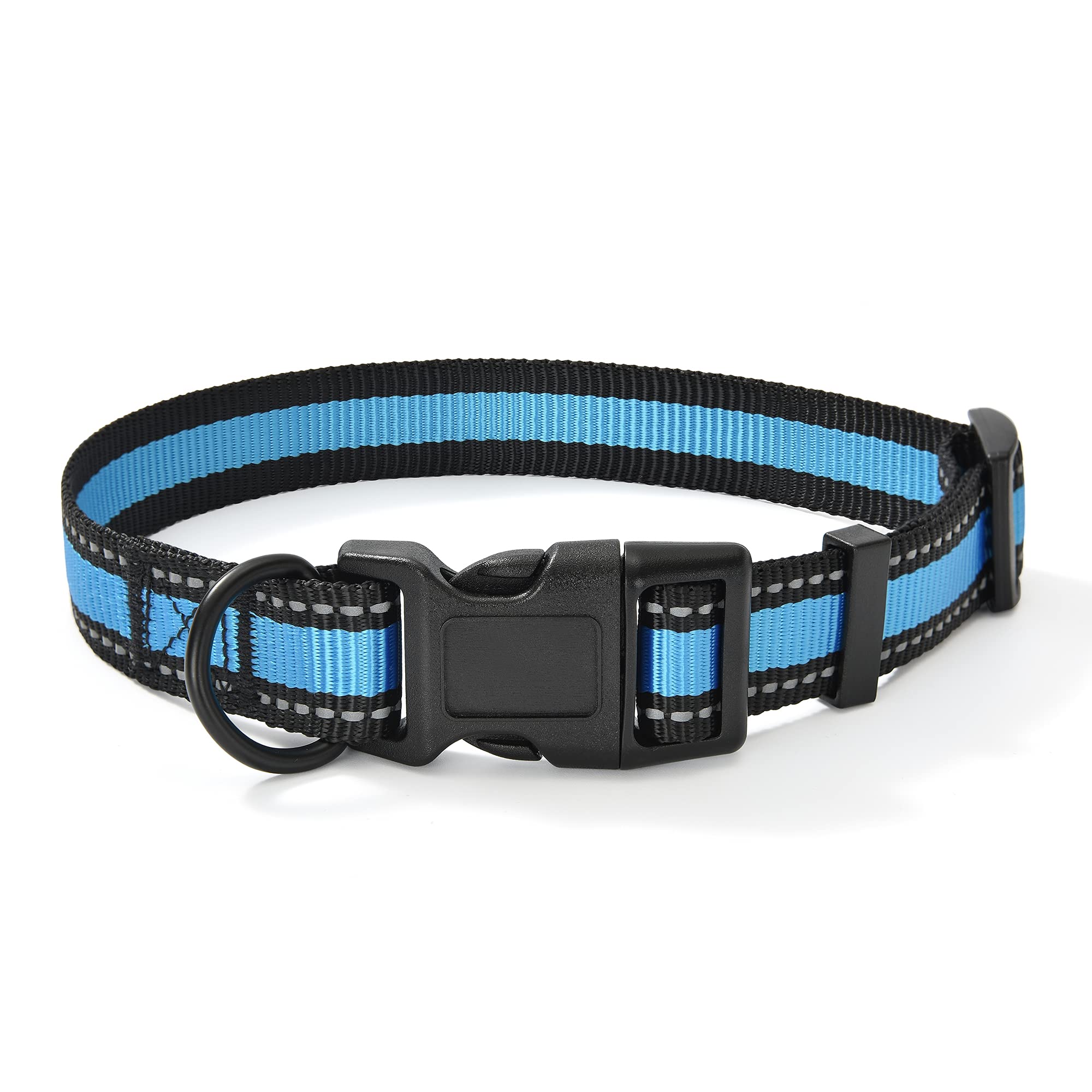 Mile High Life Dog Collar | Nylon Reflective Dog Collars | Light Weight Puppy Collars | Blue Dog Collars For Medium Dogs (Blue, 