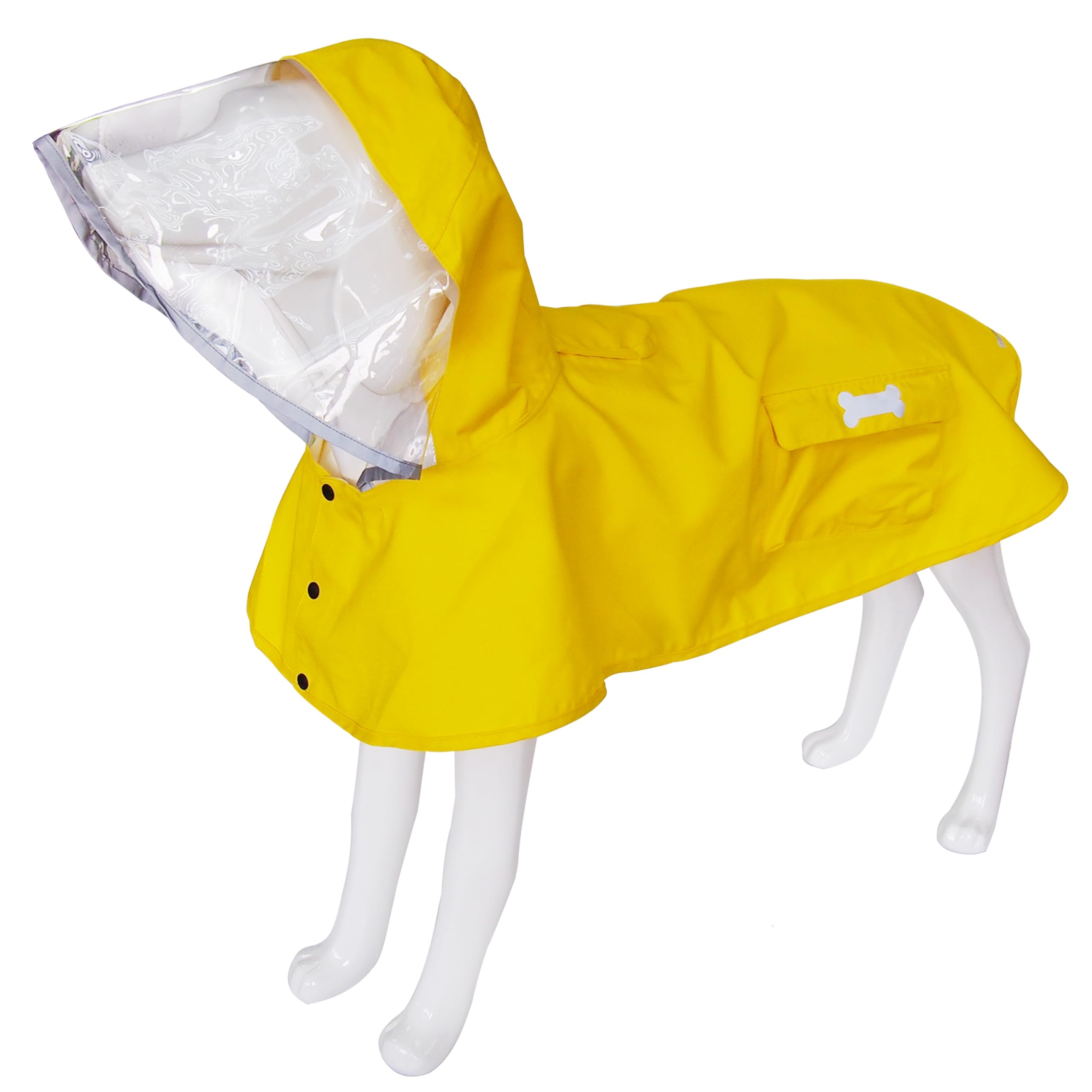 Waterproof Dog Raincoat, Adjustable Reflective Lightweight Pet Rain Clothes With Poncho Hood (X-Small, Yellow)