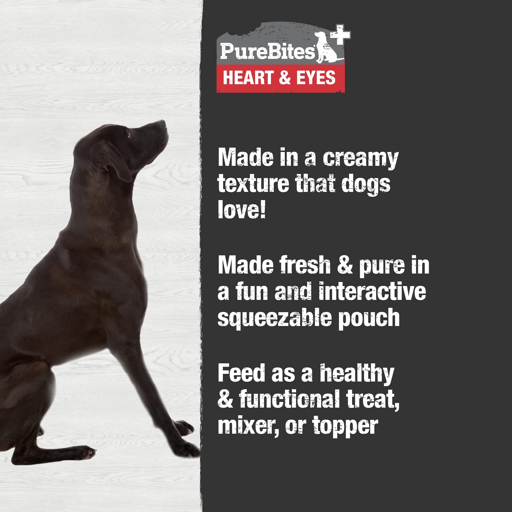 PureBites+ Heart & Eyes Squeezables for Dogs, only 5 Ingredients, case of 15
