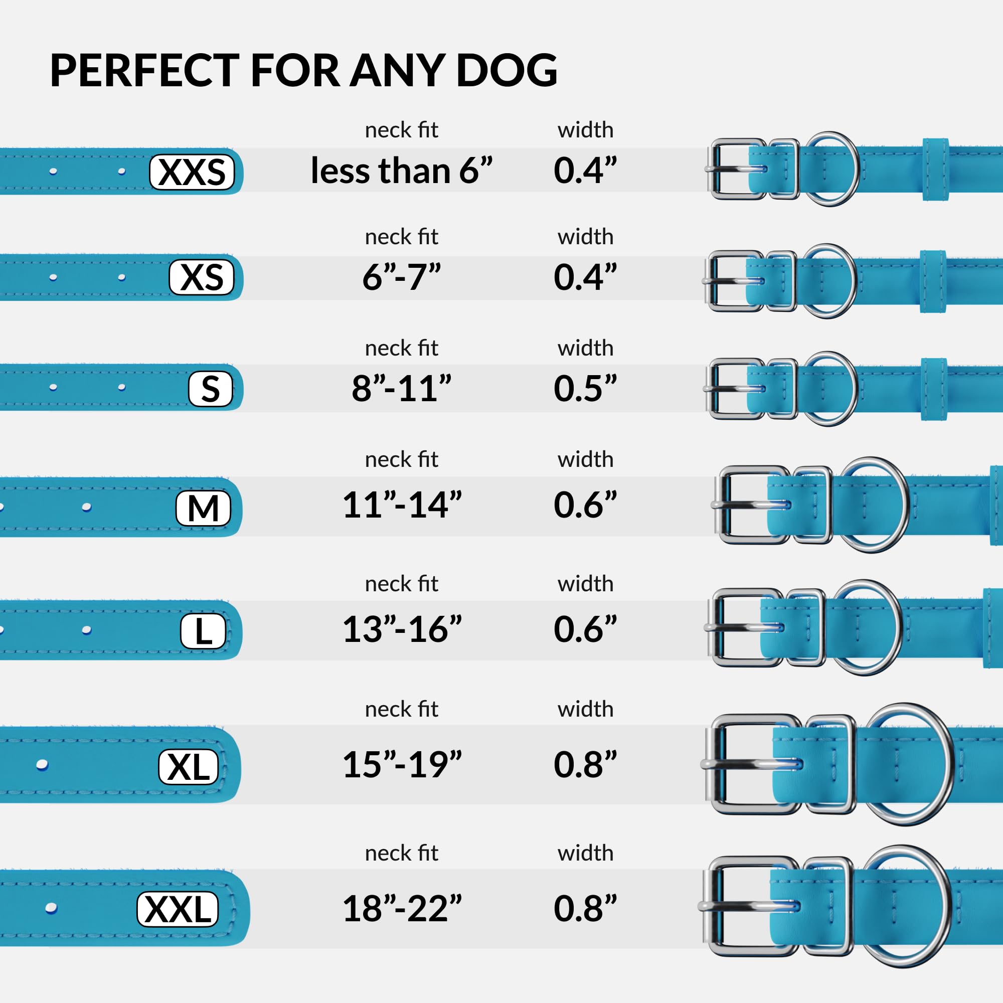CollarDirect Rolled Leather Dog Collar, Soft Padded Round Puppy Collar, Handmade Genuine Leather Collar Dog Small Large Cat Coll