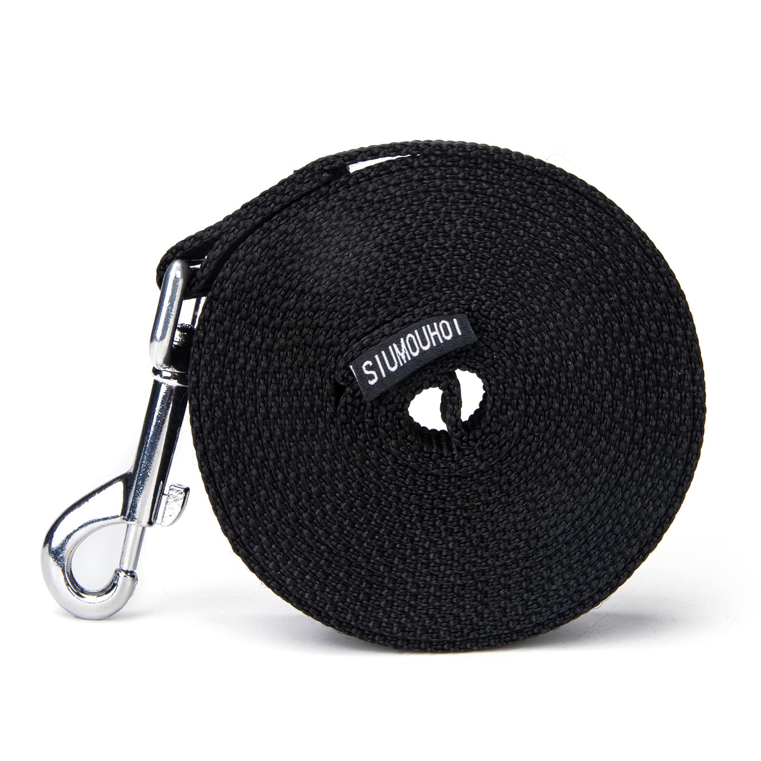 Siumouhoi Strong Durable Nylon Dog Training Leash, 1 Inch Wide Traction Rope, 6 Ft 10Ft 15Ft Long, For Small And Medium Dog (Black, 10 Feet)