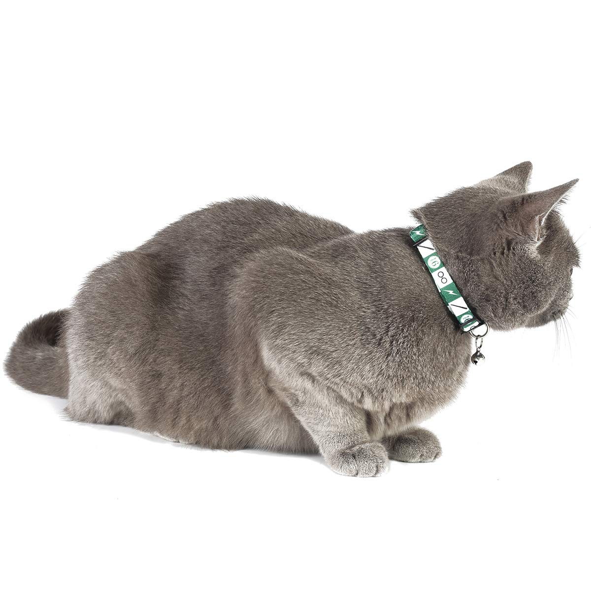 Coomour 2Pcs Halloween Cat Collar Safely Breakaway Magic Stripe Pattern Adjustable Kitty Collars With Cute Bell For Cats Kitten