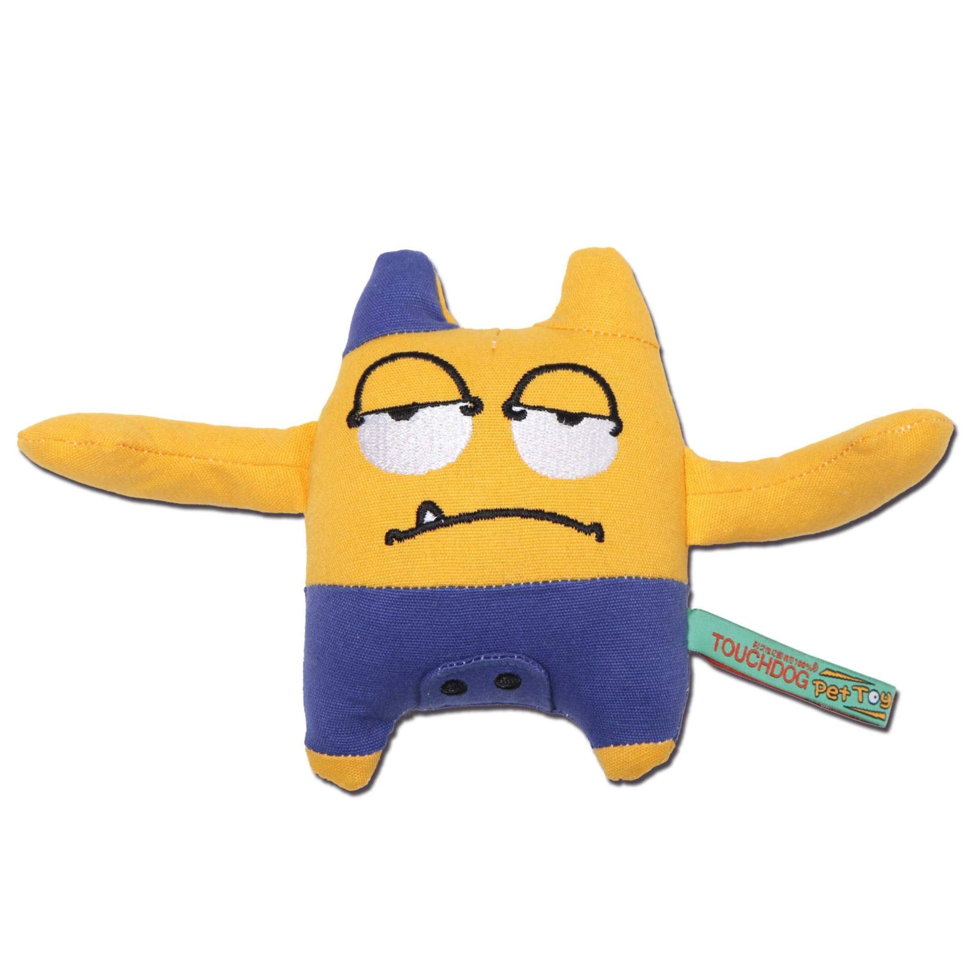 Touchdog Cartoon Sleepy Monster Plush Dog Toy, One Size, Yellow