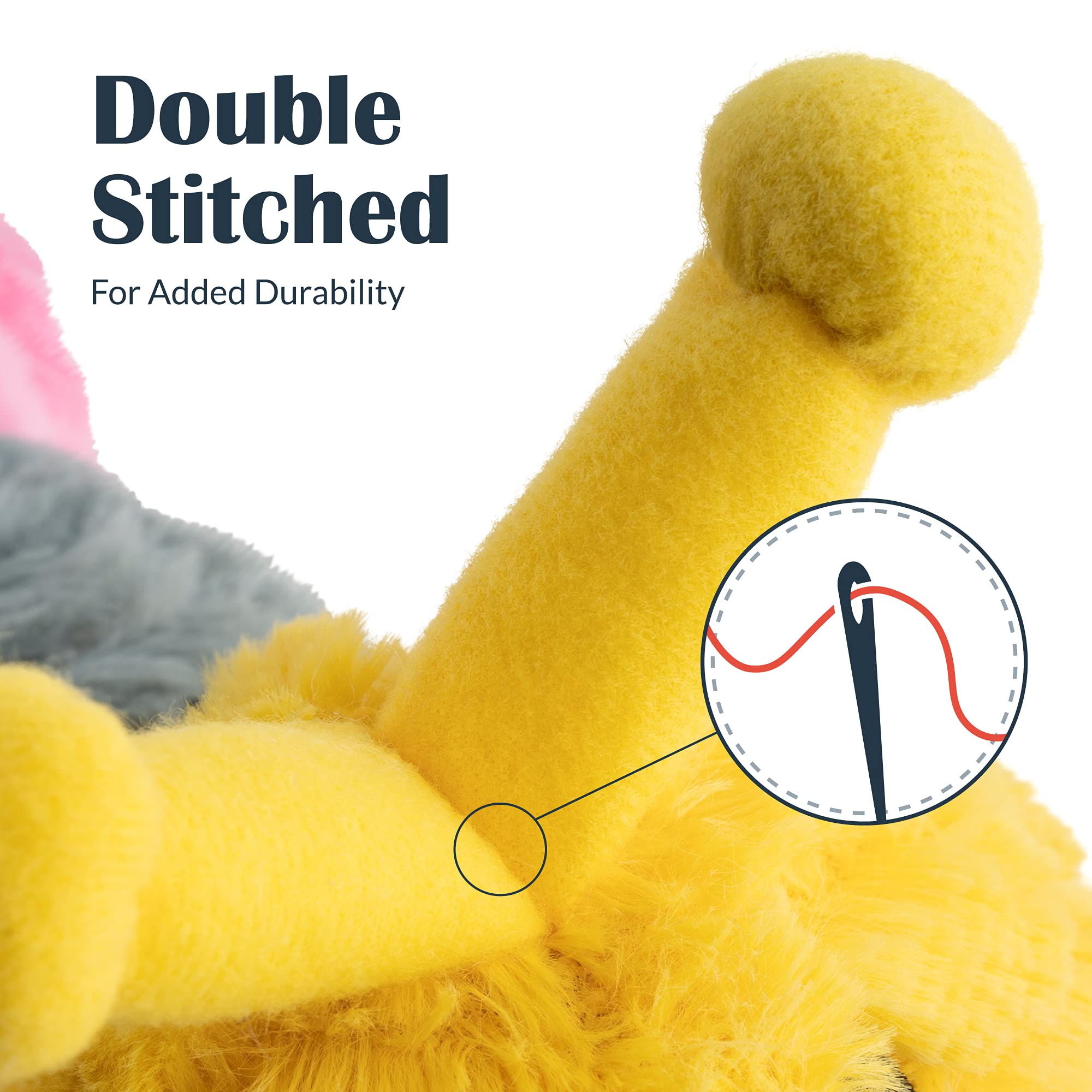 Flourish Tough Durable Dog Chew Toy - Squeaky Indestructible for Aggressive Chewers, Small Caterpillar, 20"