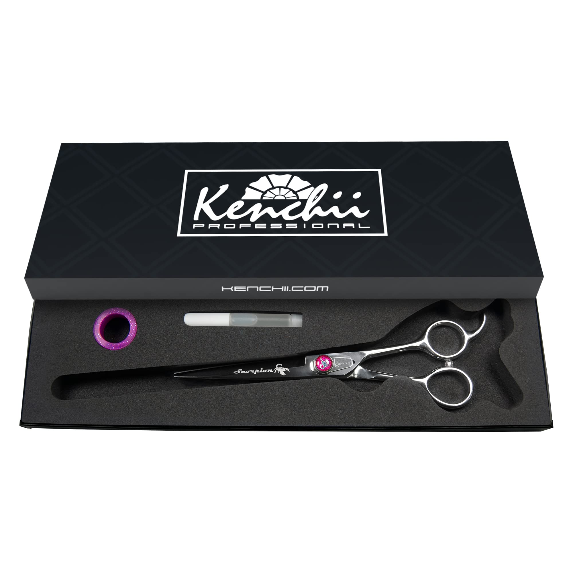 Kenchii Scorpion Dog Grooming Scissors, 7 Inch Straight Shears, Dog Scissors For Grooming, Professional Pet Grooming Scissors, Heavy Duty, Durable And Sharp