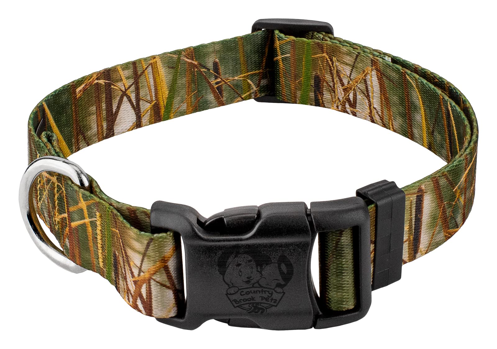 Country Brook Petz - Deluxe Waterfowl Camo Dog Collar - Made In The U.S.A. - Camouflage Collection With 16 Rugged Designs (5/8 Inch, Small)
