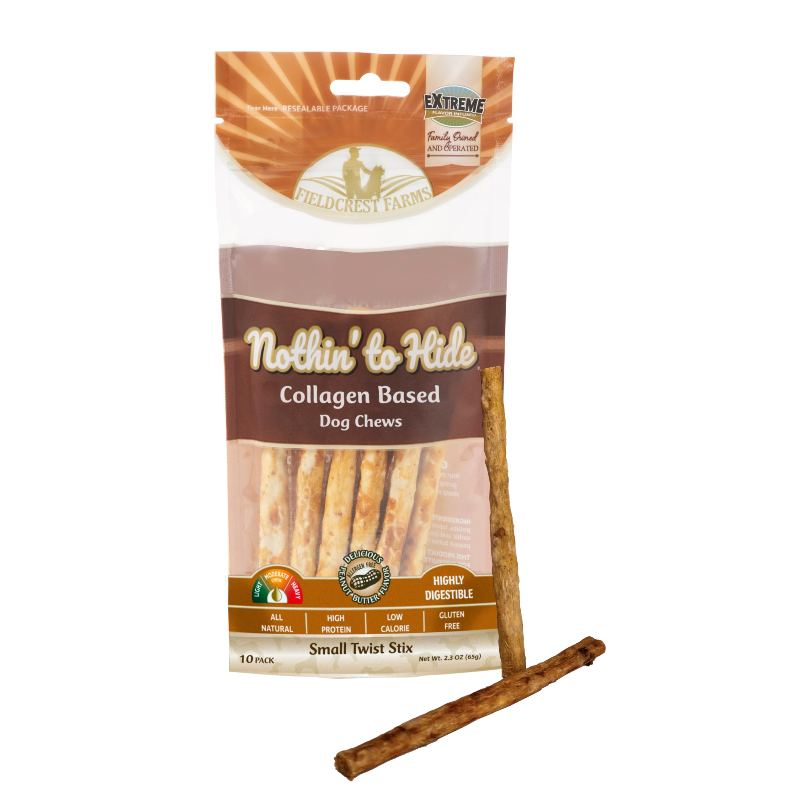 Fieldcrest Farms Nothin to Hide Peanut Butter Twist Stix Small