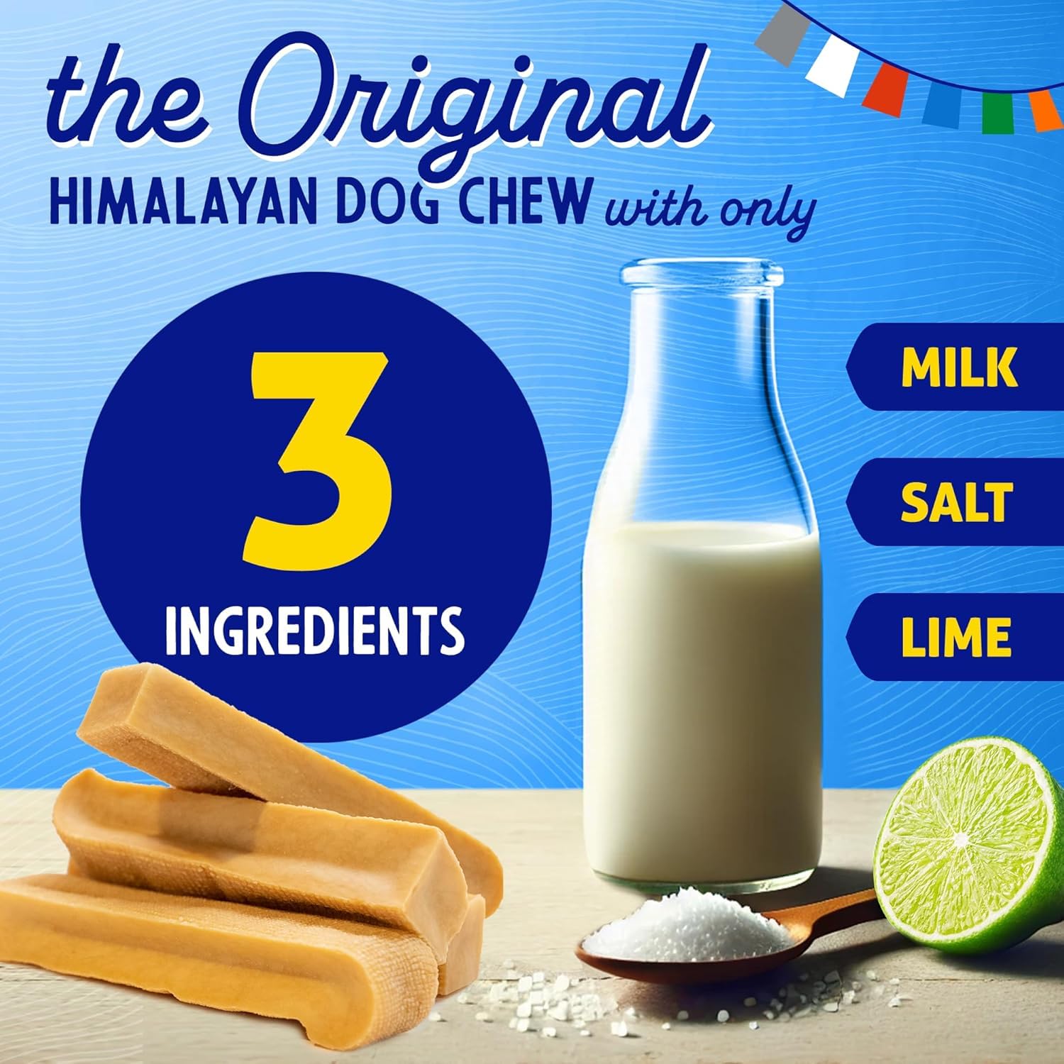Himalayan Dog Chew Cheese Chews, Long Lasting, Stain Free, Protein Rich, Low Odor, 100% Natural, Healthy & Safe, No Lactose, Glu