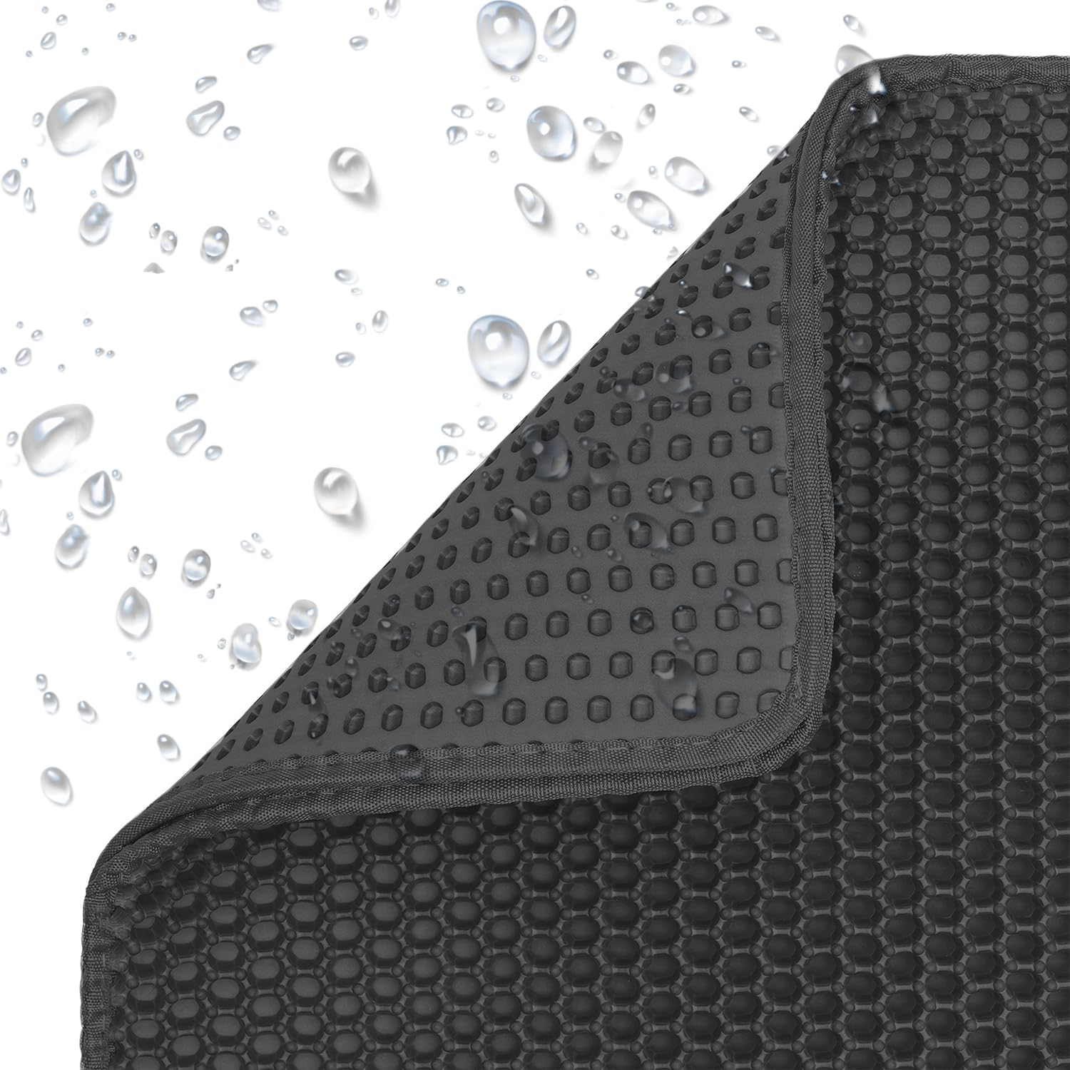 Erhaog Cat Litter Mat Trapping Mat 46X26/35X24/30X22/24X16/20X16/18X12 Inch Cat Litter Box Mat Extra Large, Honeycomb Double Lay