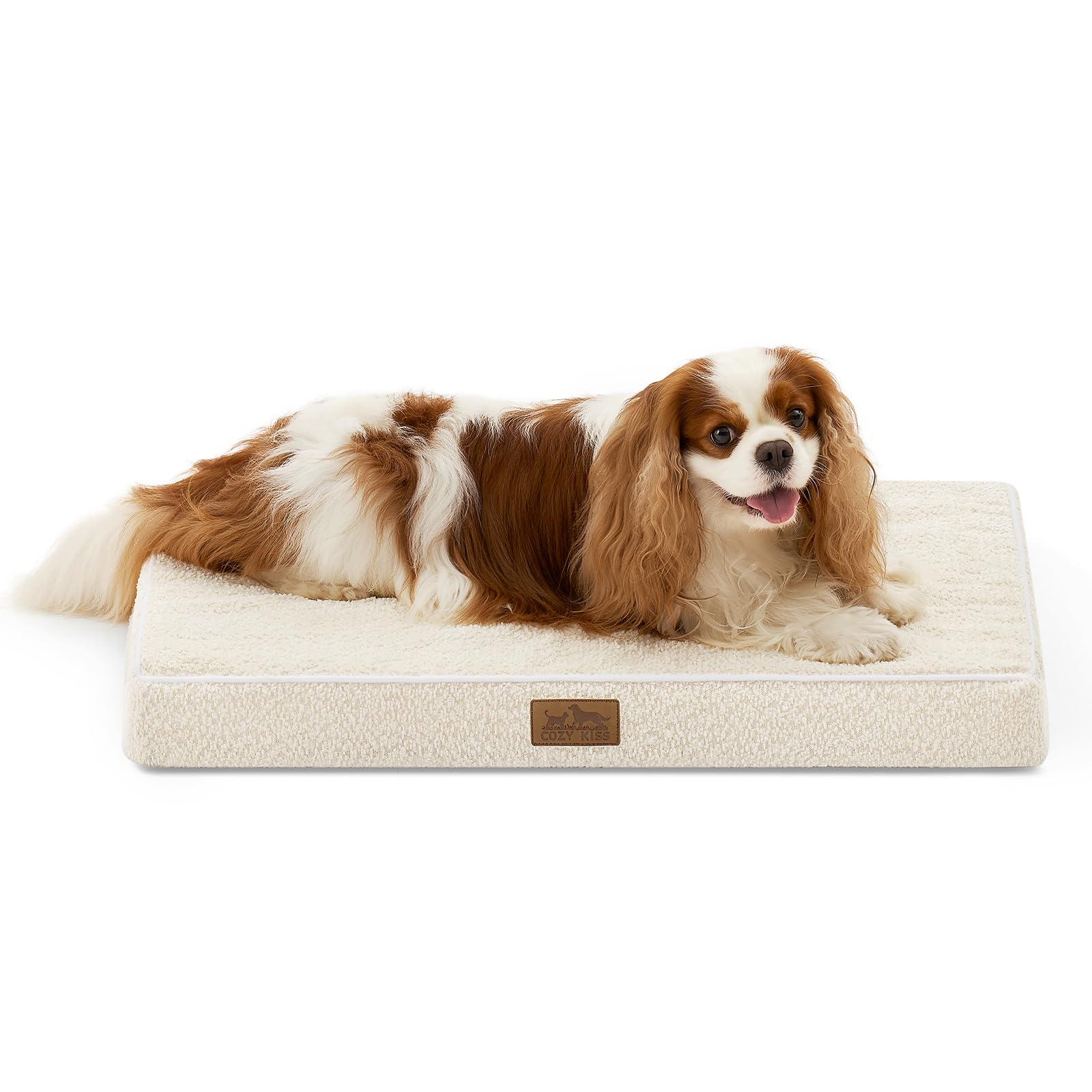 COZY KISS Dog Crate Bed for Small Size Dogs, Rectangular Orthopedic Cat Beds, Foam Anti-Slip Bottom Pet Mat with Washable Remova