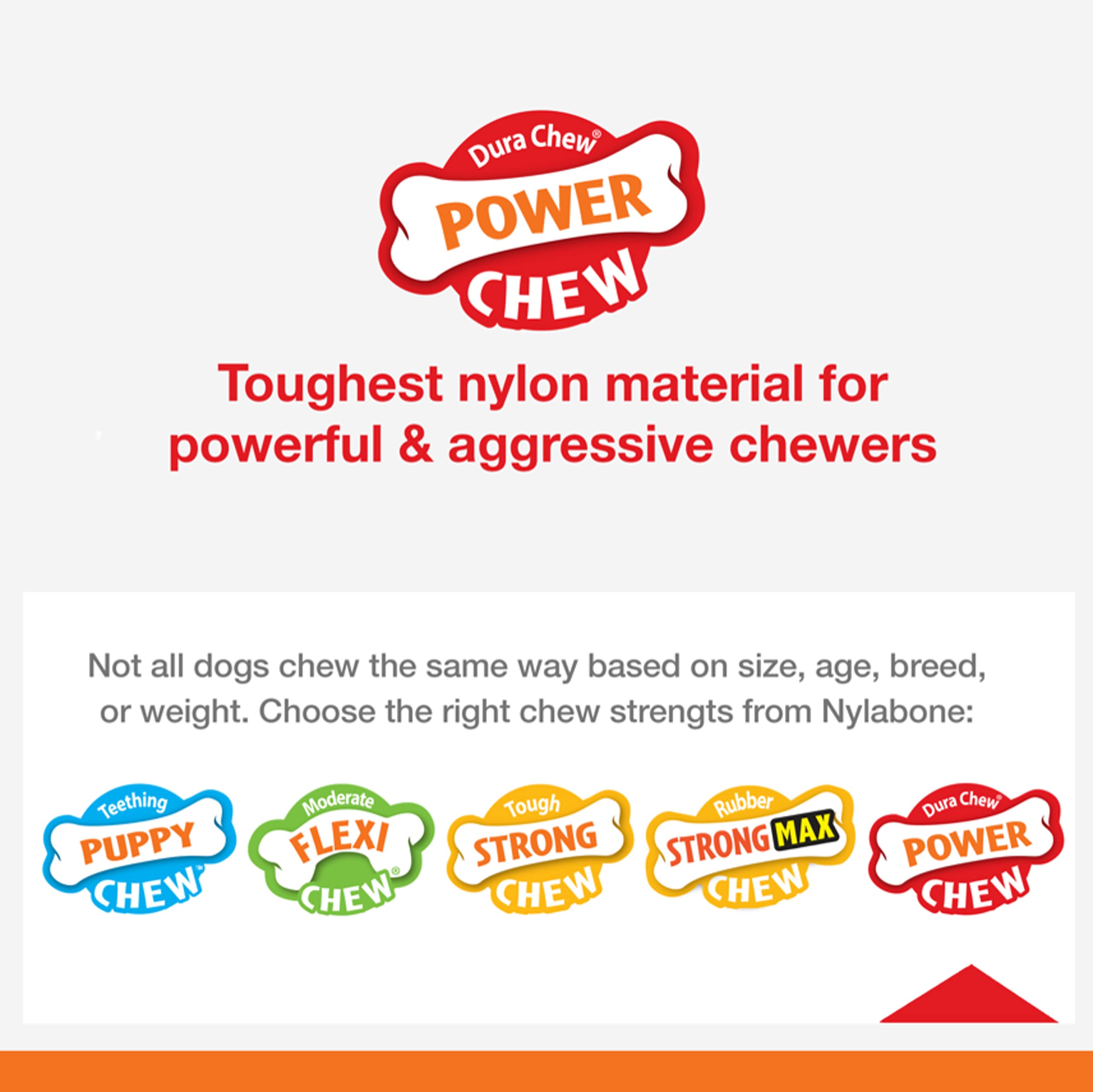 Nylabone Ergonomic Hold Wishbone Power Chew Toy for Dogs, Dog Toys for Aggressive Chewers, Bison Flavor, Small - Up to 25 Ibs, 1