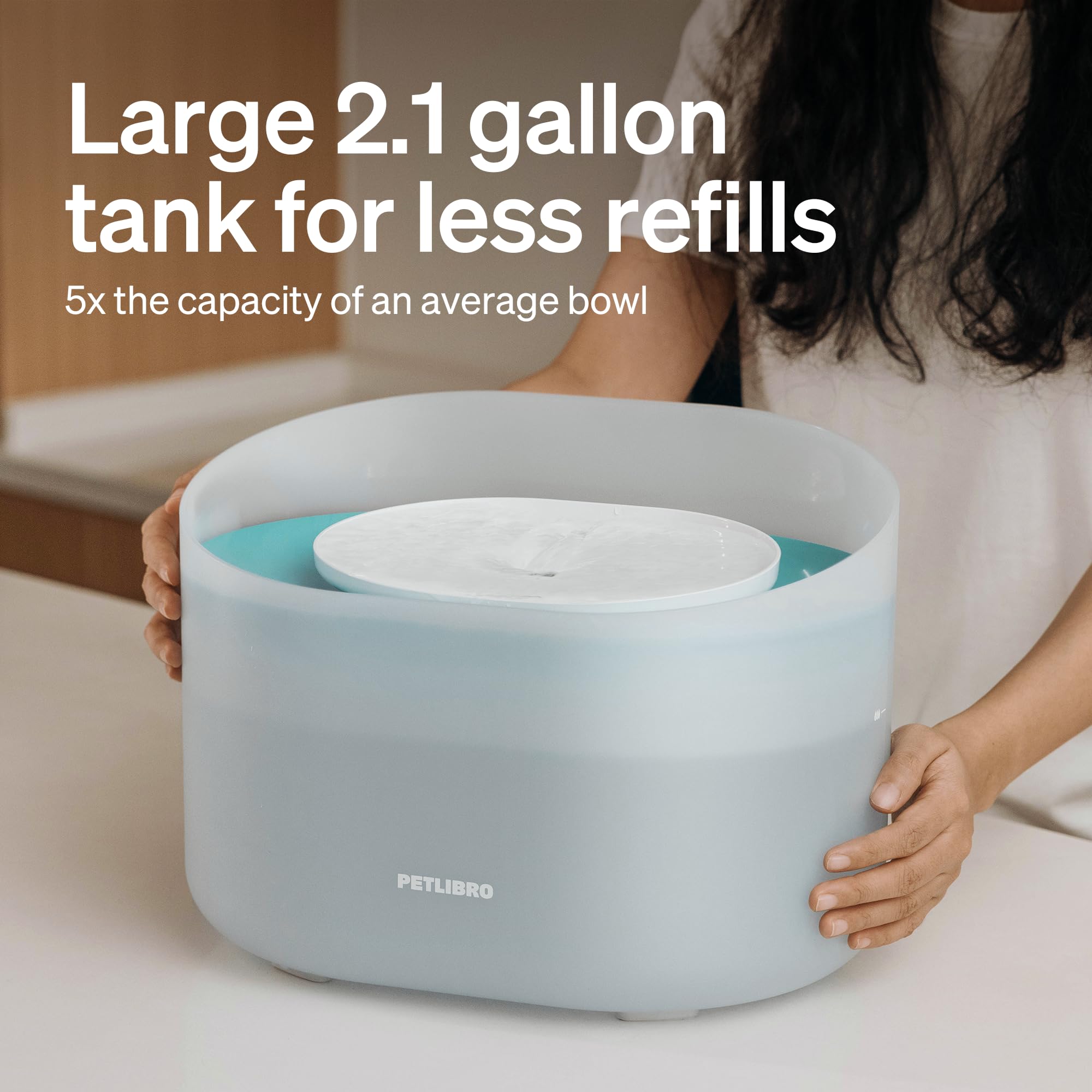 Petlibro Dog Water Fountain, 2.1Gal/8L Capsule Dog Fountain For Medium To Large Dogs, Anti-Splash Dog Water Bowl Dispenser, Supe