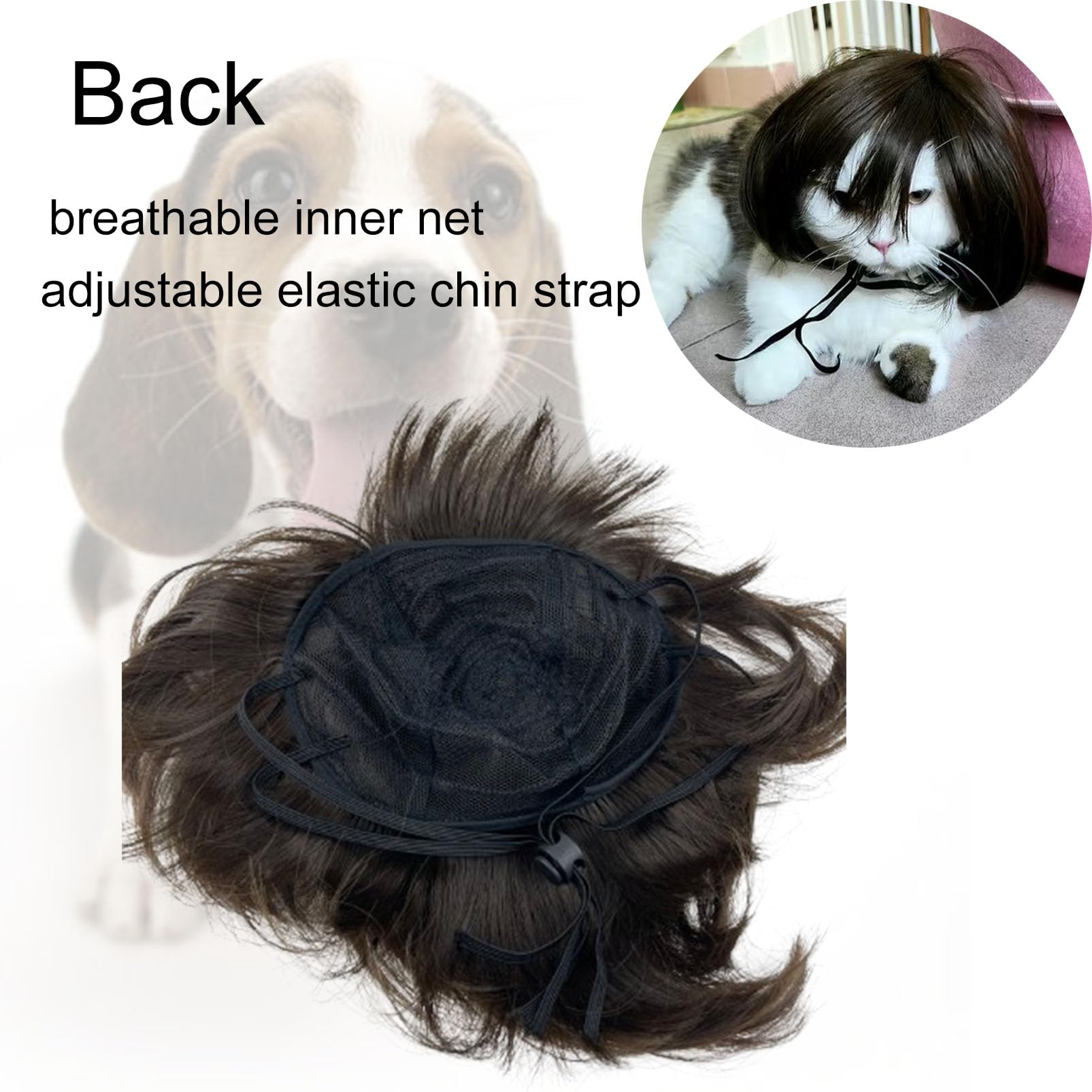 Funny Dog Wig Pet Costumes,Kediciz Cat Costume Synthetic Hairpiece Cosplay Wigs, Headwear For Halloween Christmas Festivals Part