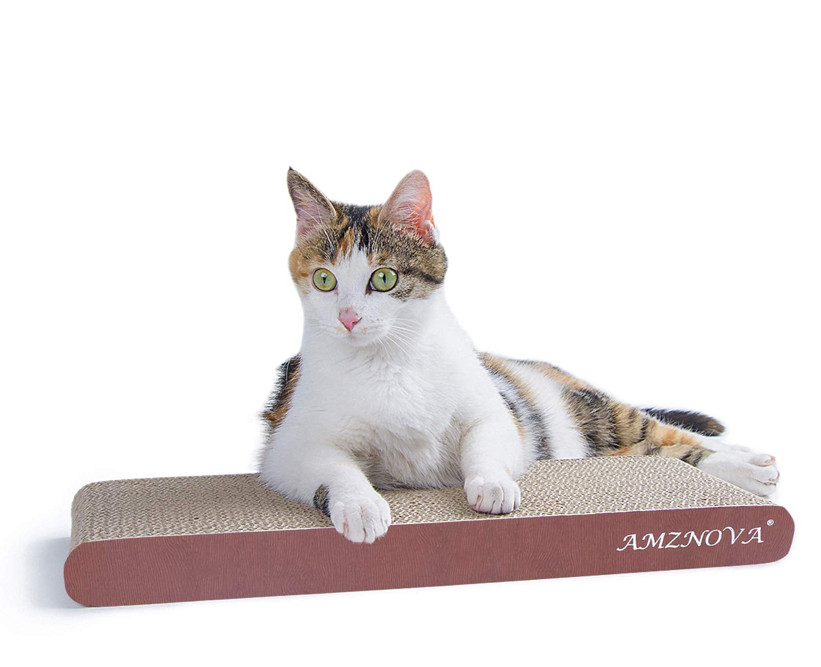 Amznova Durable Flat Cat Scratch Lounge, Colors Series, Narrow, Wood Floor Print