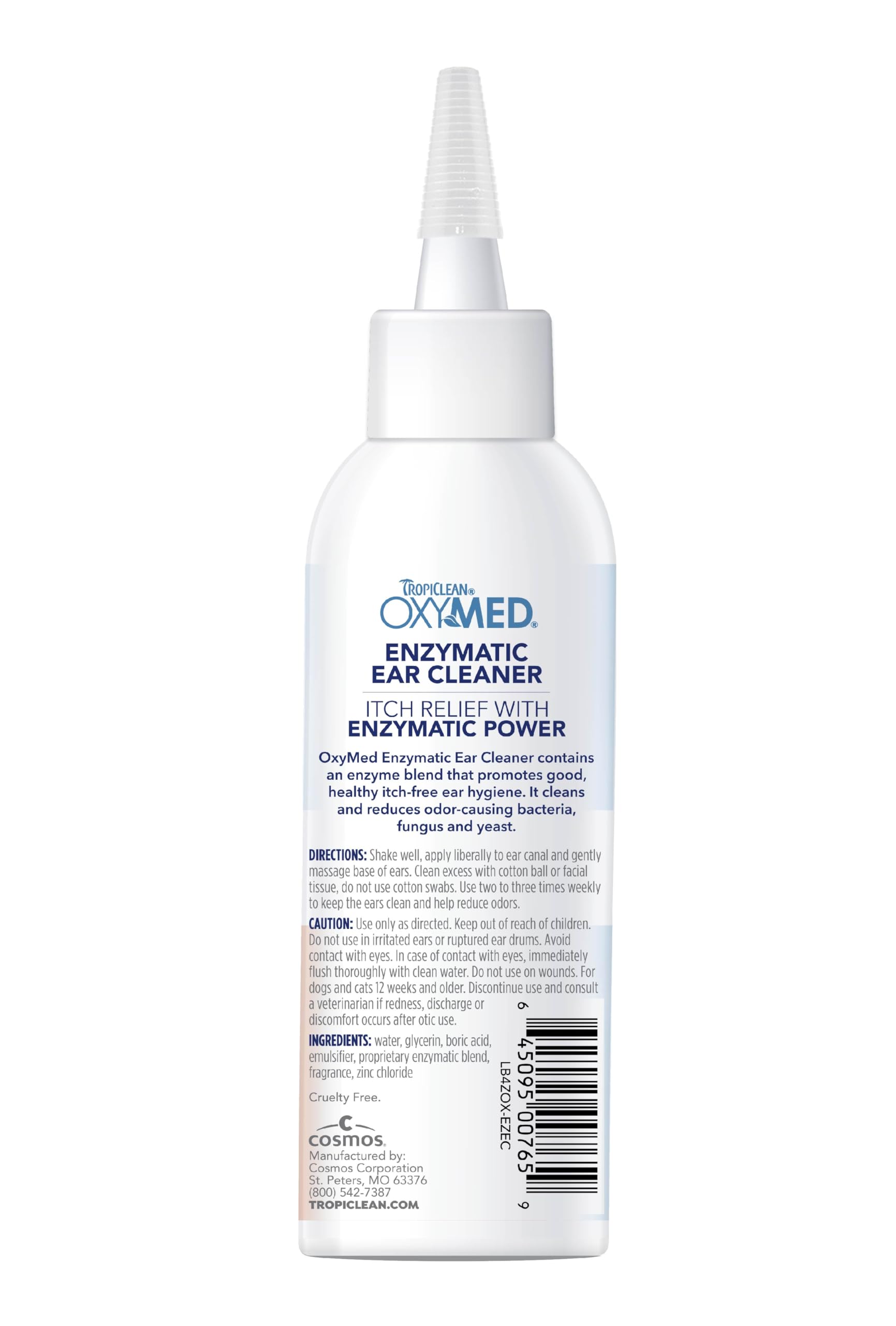 TropiClean OxyMed Enzymatic Dog Ear Cleaner, Treatment for Dogs, Vet Recommended Ear Cleaning Solution, Daily Wash Drops, Safe f