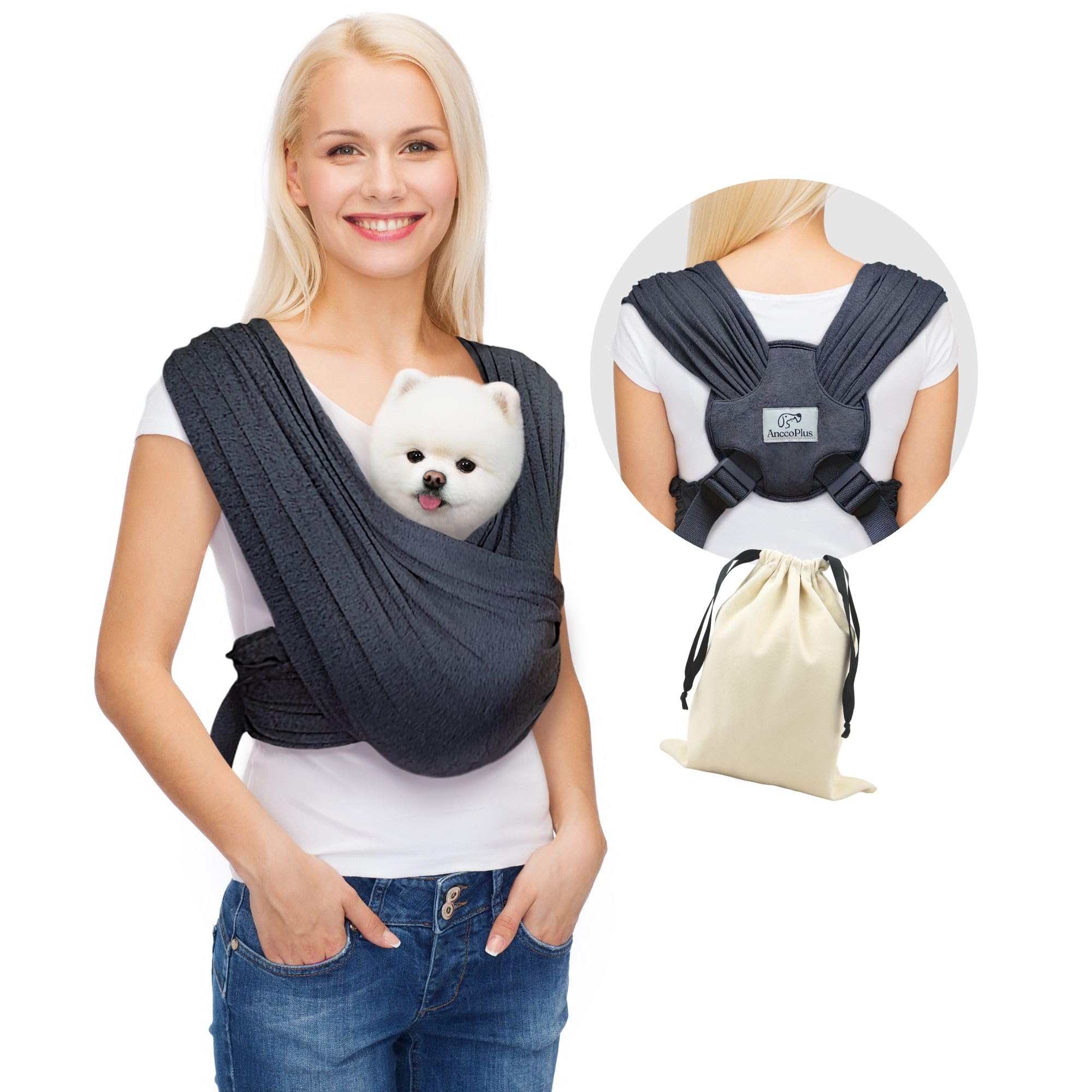 Anccoplus Dog Carriers For Small Dogs, Front Facing Cat Carrier, Hands Free Dog Carrier, Size Adjustable Pet Carrier, Reducing B