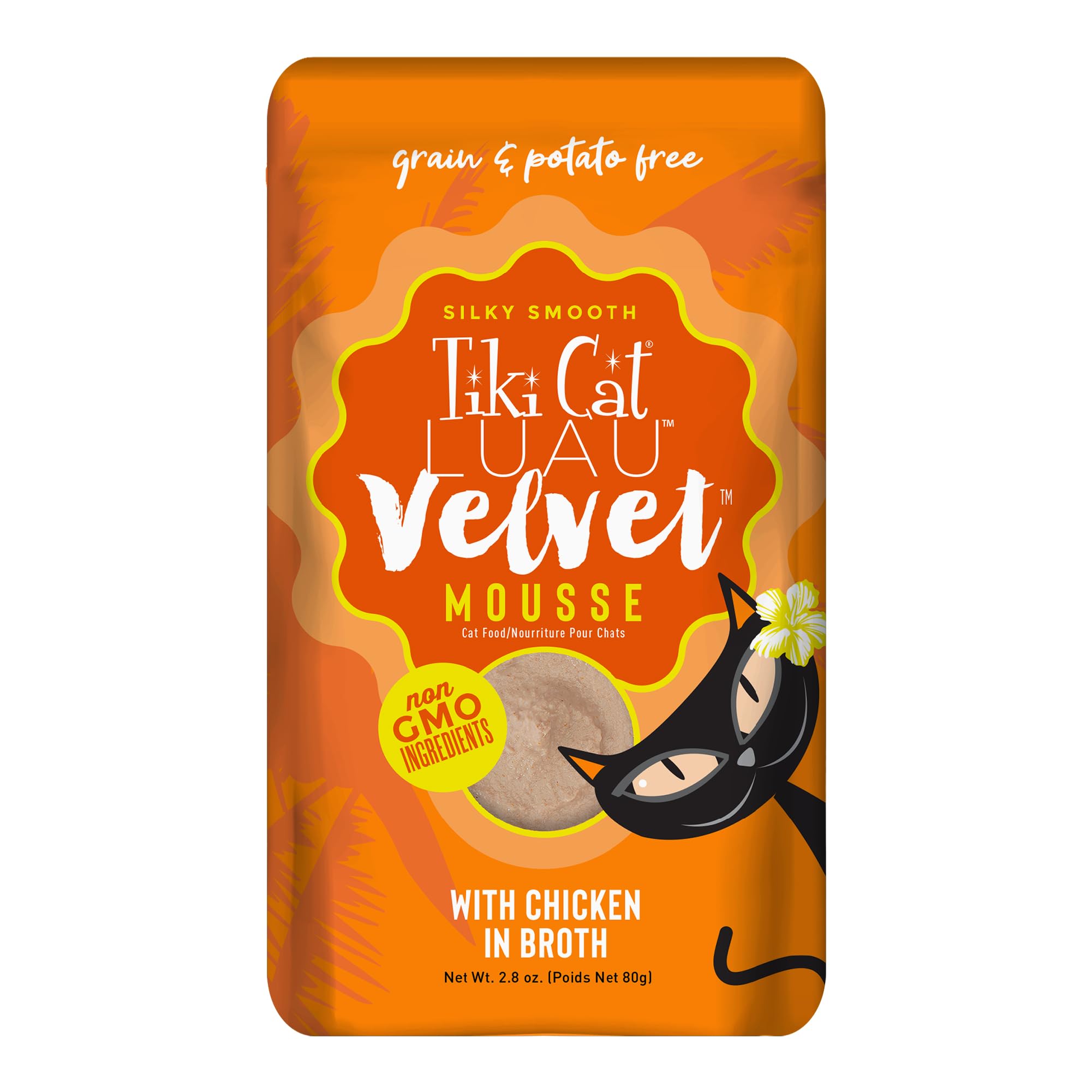 Tiki Cat Luau Velvet Mousse, Chicken in Broth, Complete Nutrition for Balanced Diet, Wet Cat Food For All Life Stages, 2.8 oz. P