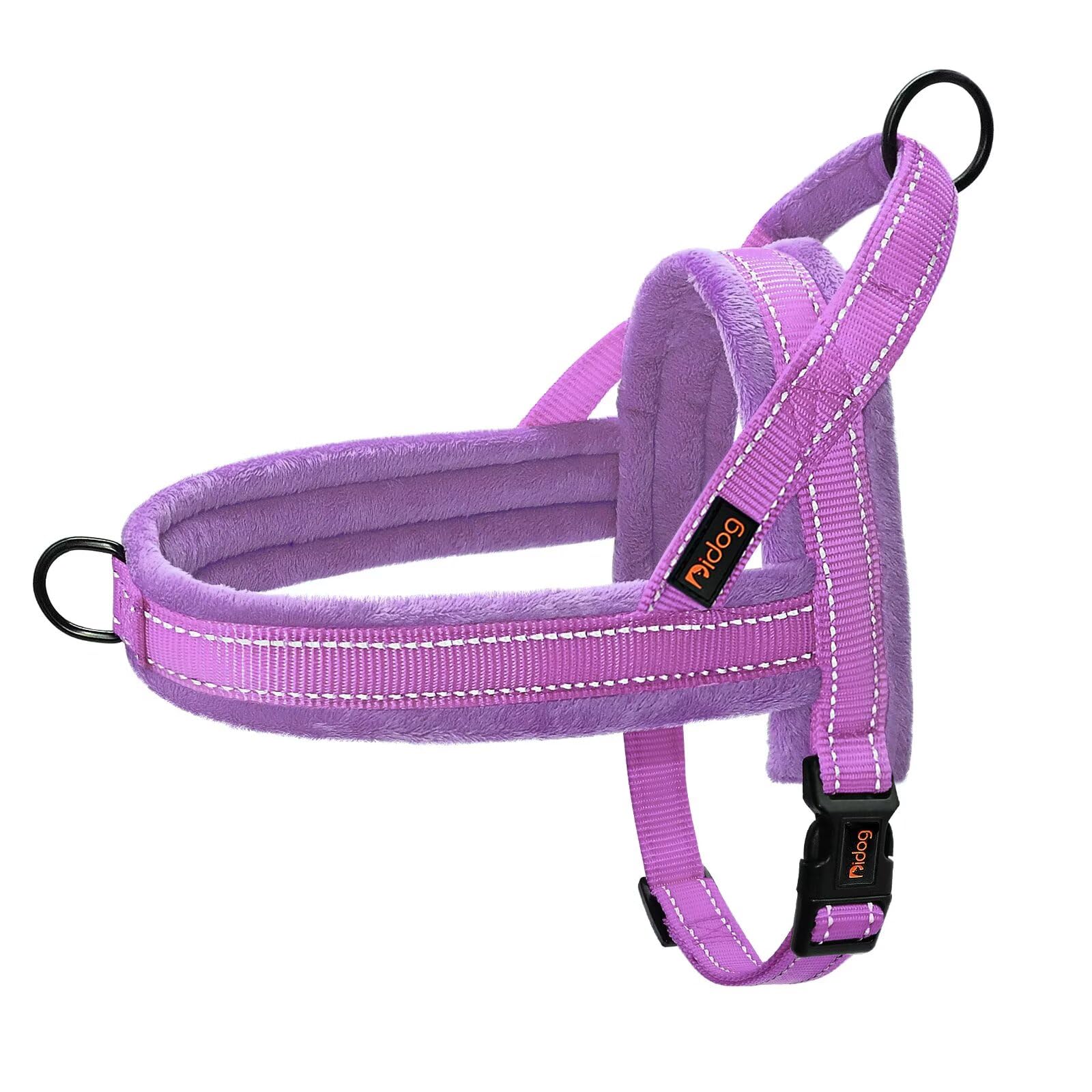 Didog Soft Flannel Padded Dog Vest Harness,Escape Proof/Quick Fit Reflective Dog Strap Harness, Easy For Training Walking(L:Ches