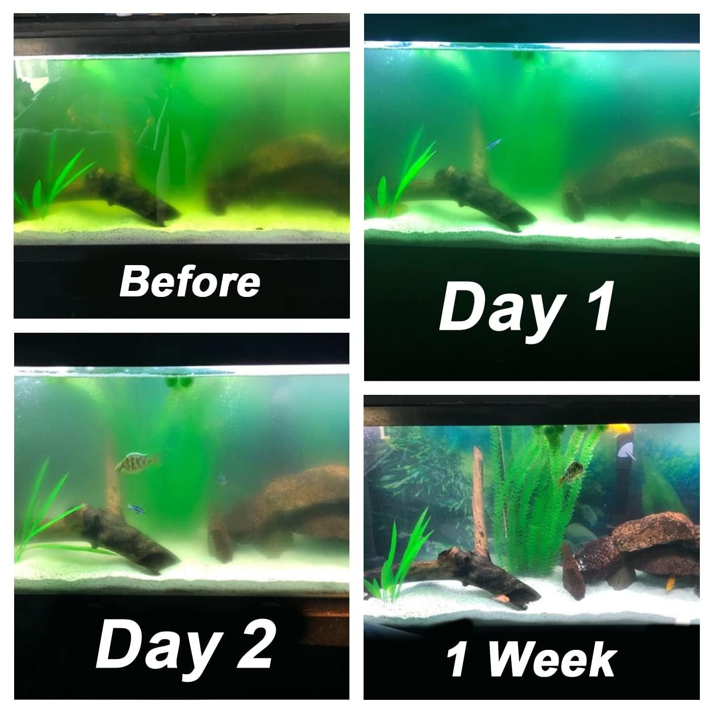 7W Aquarium Uv Light For 20-100 Gallon Fish Tank Aquarium Light Algae Clean Light Green Machine Algae Remover
