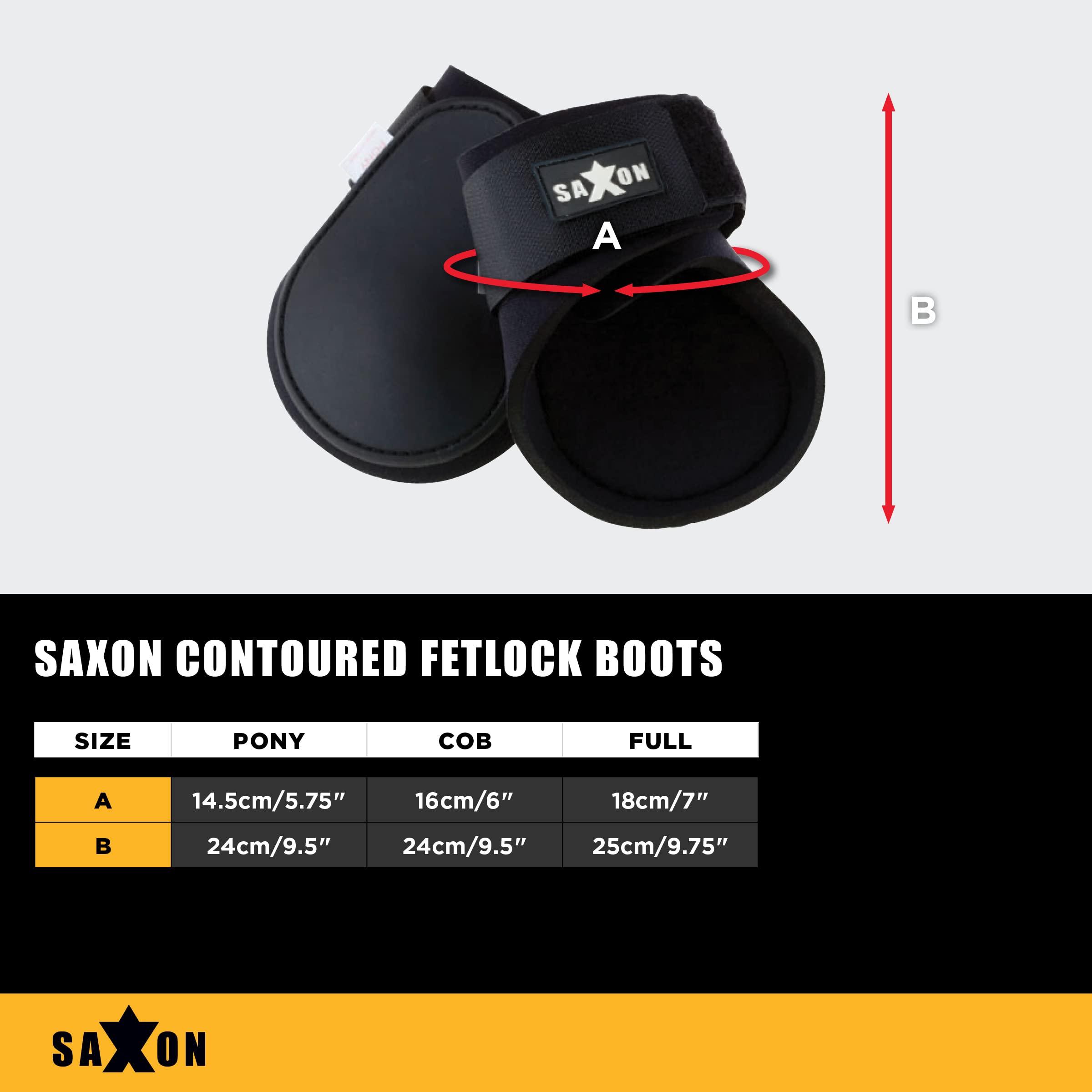 Saxon Contoured Fetlock Boots, Black/Purple, Cob