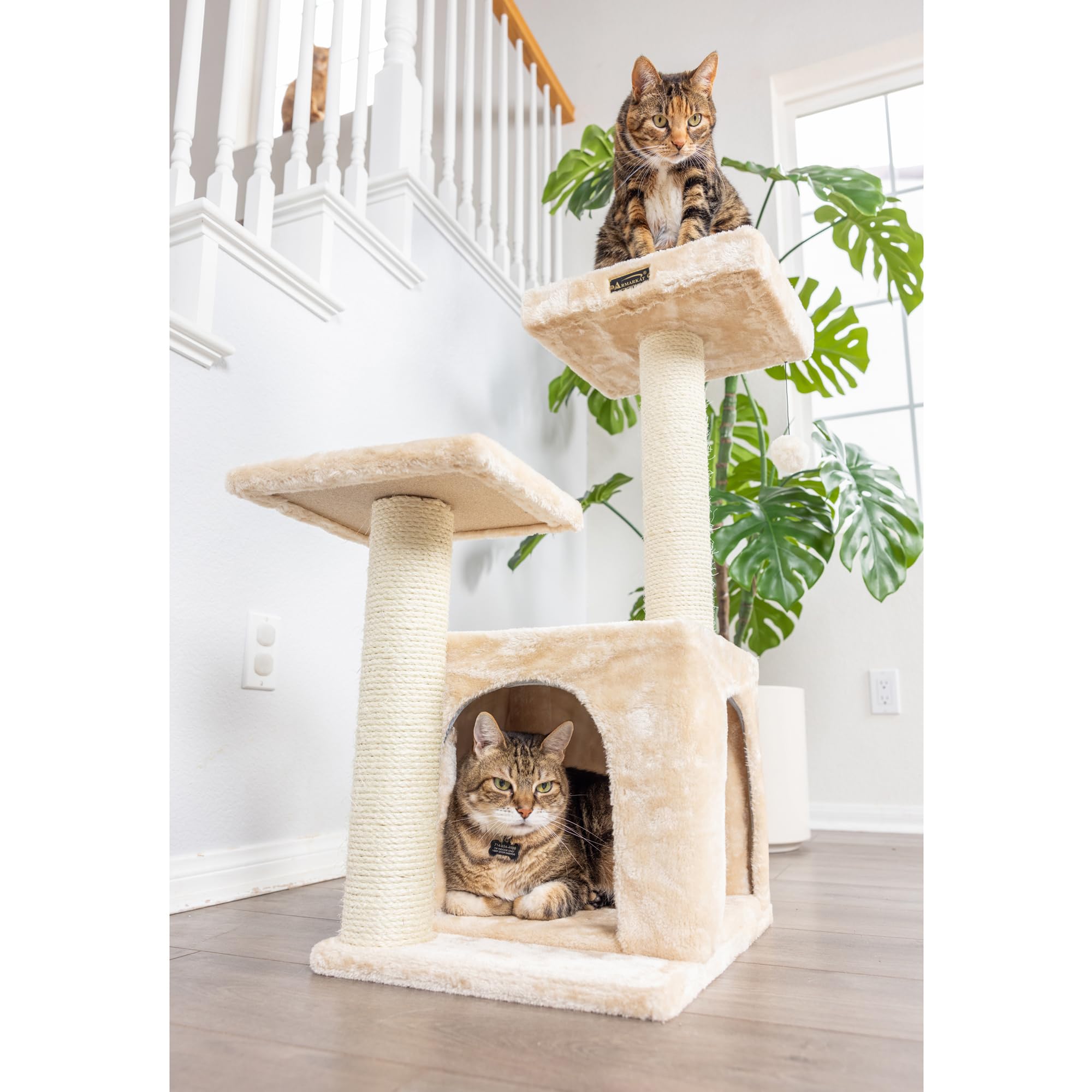 Armarkat Classic Real Wood Cat Tree A3207, Beige, 22' L X 17' W X 32' H
