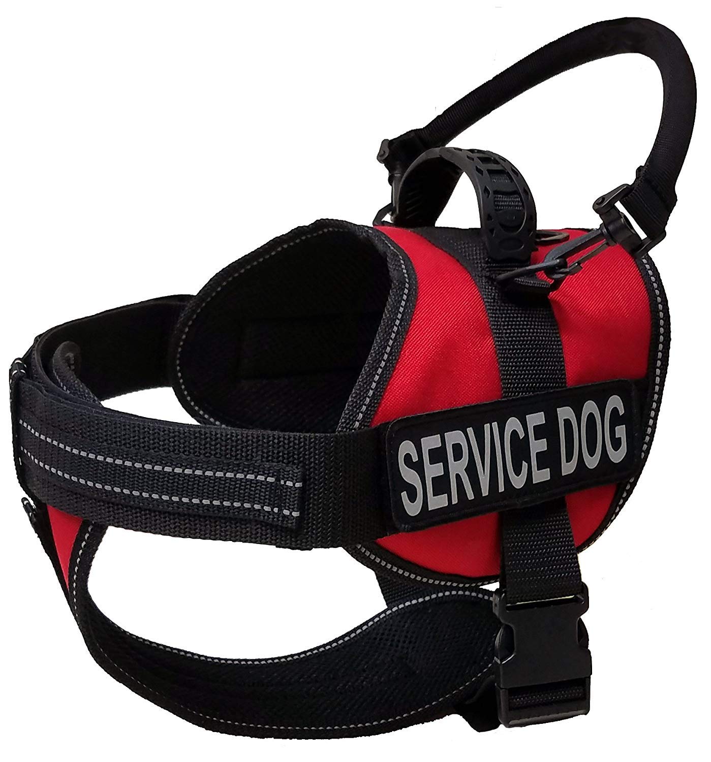 ActiveDogs Service Dog Vest Harness - XL Red, Nylon, Includes Handle & ID Card Carrier, Model 707645, Reflective Patches