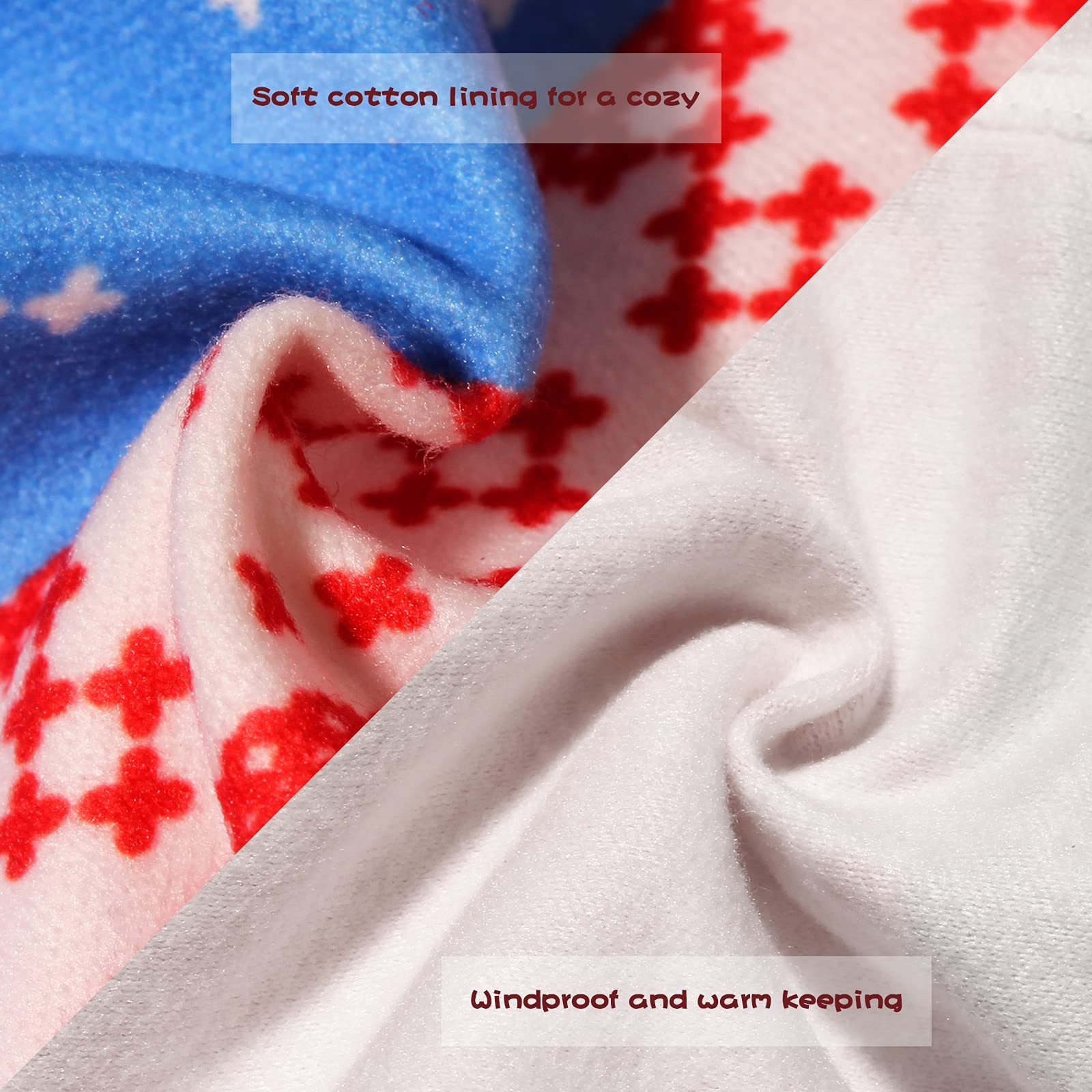 TONY HOBY Dog Pajamas, Dog Jumpsuit with Snoeflake Pattern, Warm Dog Shirts for Small Medium Dog (Red&White, Girl, XL)