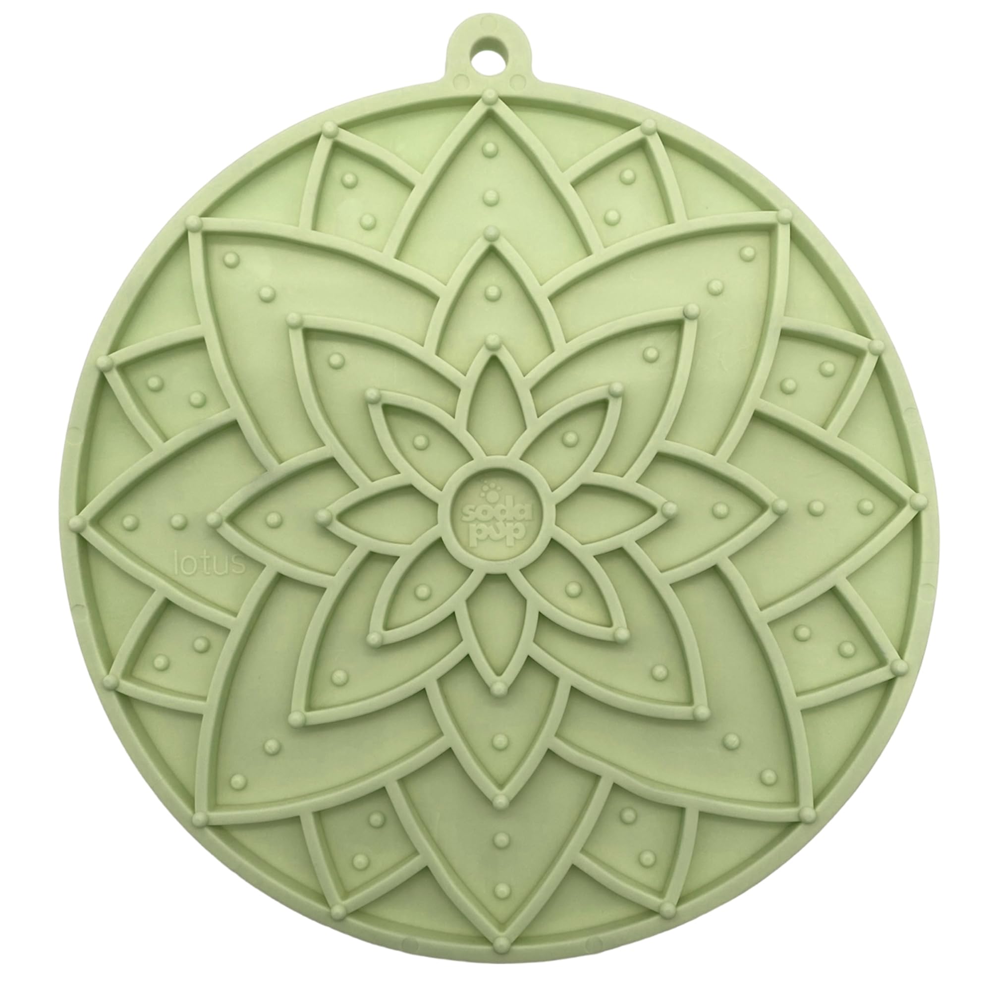 SodaPup Lotus eMat - Durable Enrichment Feeder Made in USA from Non-Toxic, Pet-Safe, Food Safe Rubber for Mental Stimulation, Av
