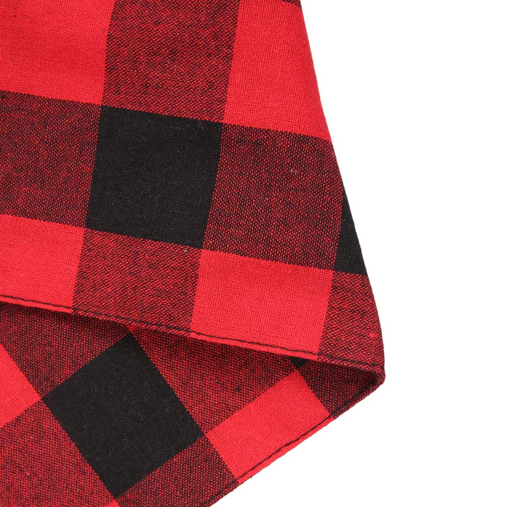 Lamphyface 2 Pcs Dog Bandana Christmas Pet Clothing Triangle Scarf Accessories Bibs Red Black Plaid
