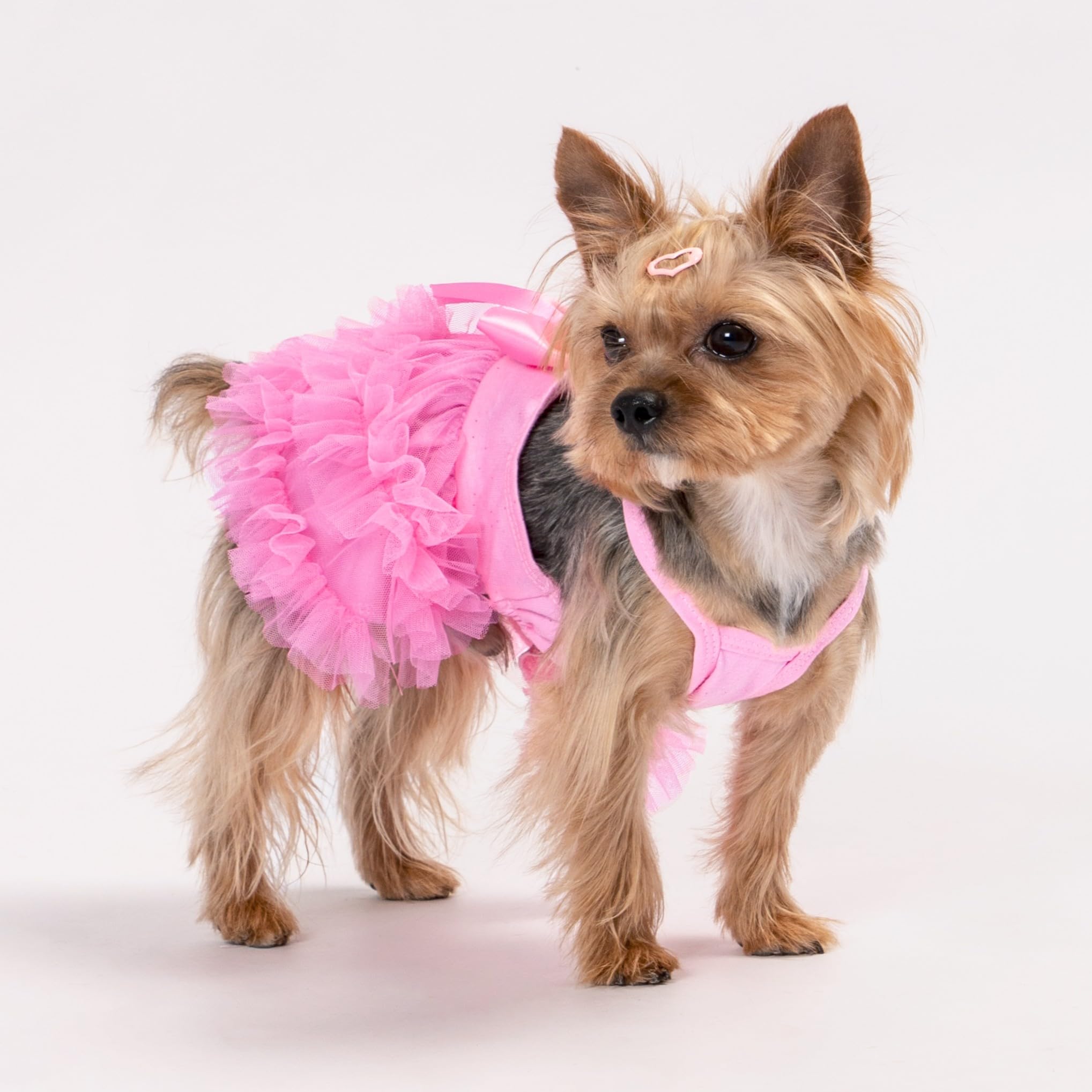 Fitwarm Sparkly Dog Tiered Dress, Fancy Dog Clothes For Small Dogs Girl, Bohemian Doggie Birthday Outfit, Pet Apparel, Pink, Sma
