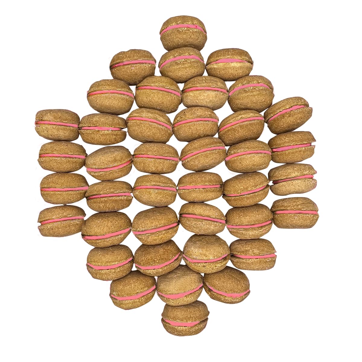 Bonne et Filou Dog Treats Strawberry Cupcakes - Gourmet Macaron Cakes, 40 Count Bulk Pack - Healthy & Delicious Human Grade Snac