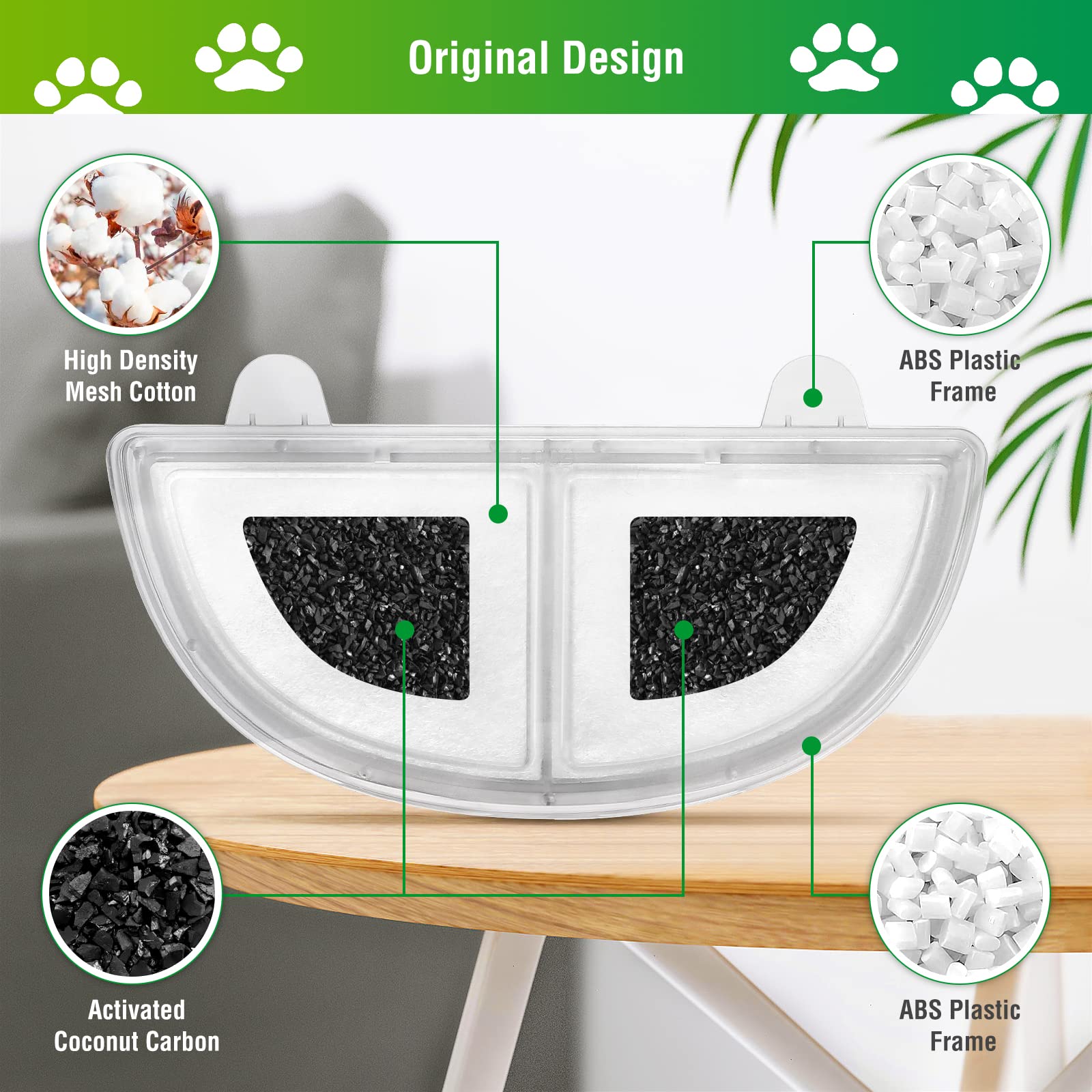 3 Pack Replacement Filters For Wf20/Cf20 Wireless Pump Cat Water Fountain, Zekiry Cat Water Fountain Filters, Triple Action Pet