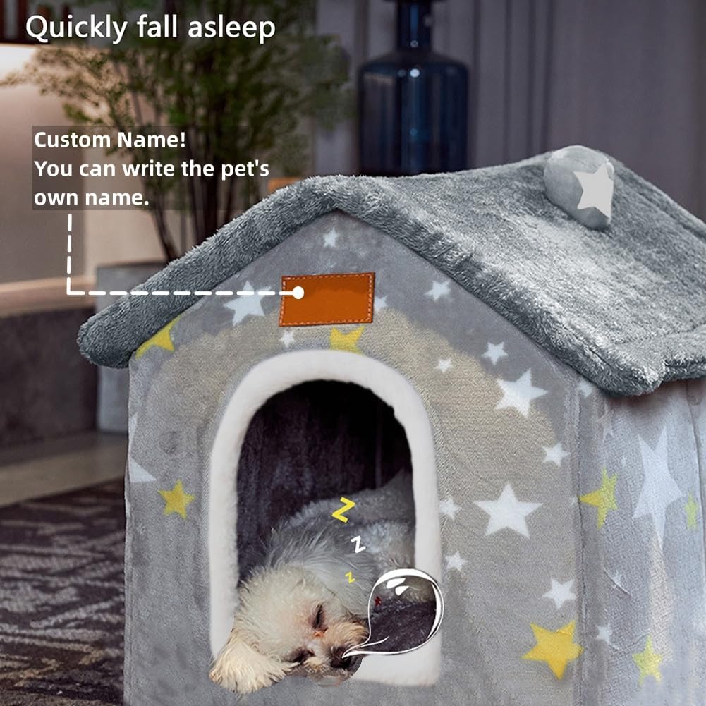 Bxebui Dog House Indoor Memory Sponge, Foldable Dog House Kennel Bed Mat With Cushion For Small Medium Large Dogs Cats, Winter Warm Cat Nest Puppy Cave Sofa Pet Products (Medium)
