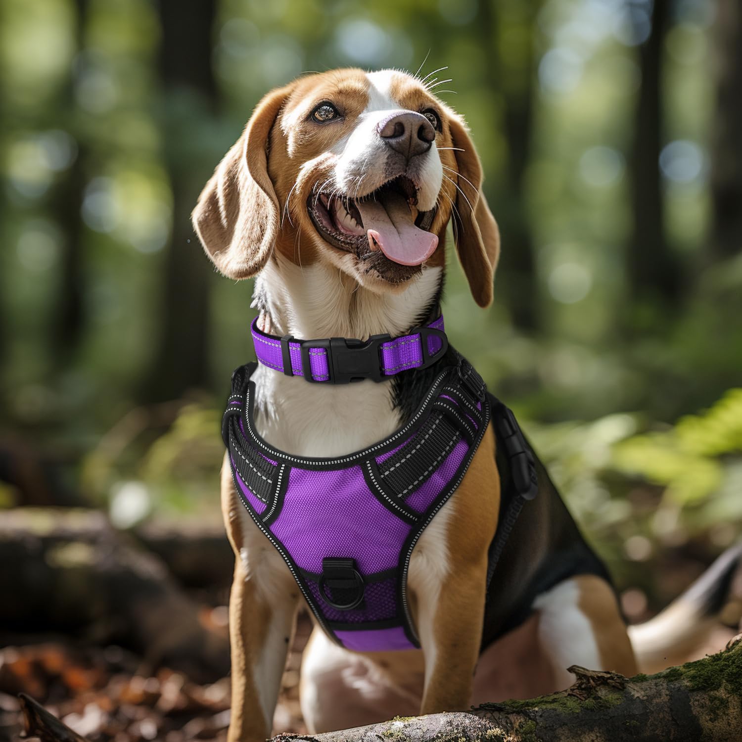 Joytale Reflective Dog Collar - Soft Neoprene Padded Nylon, Adjustable for XL Dogs, Purple