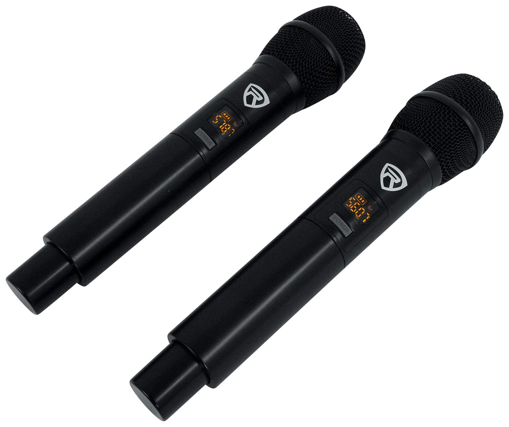 Rockville RKI65BT Dual UHF Wireless Microphones with Bluetooth Karaoke Interface, Black