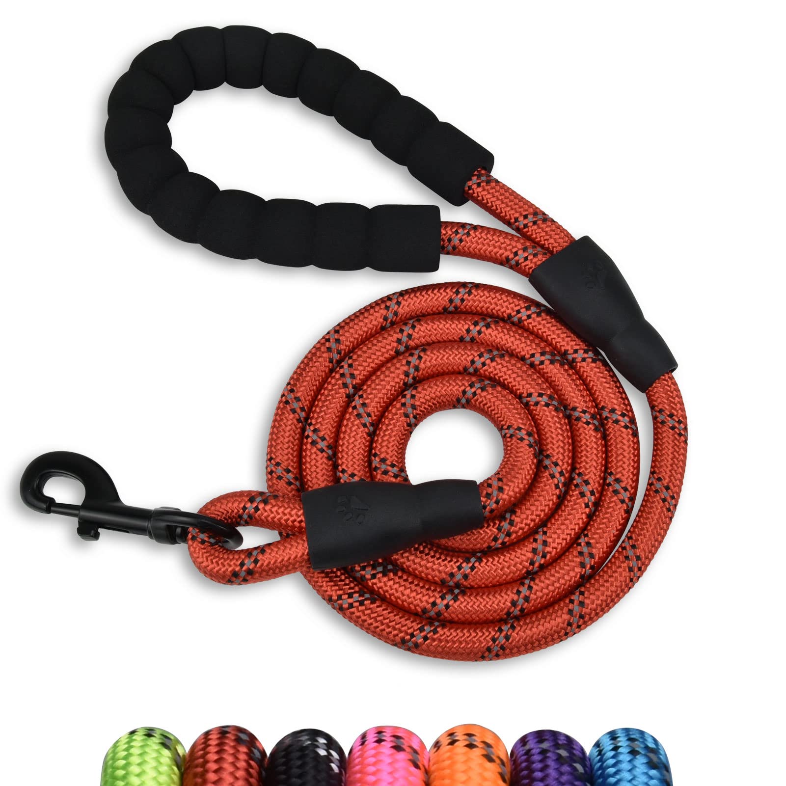 Panykoo 6 Ft Strong Pet Dog Leash With Highly Reflective Threads,360-Degree No Tangles And Comfortable Padded Handle,Suitable For Small,Medium And Large Dogs