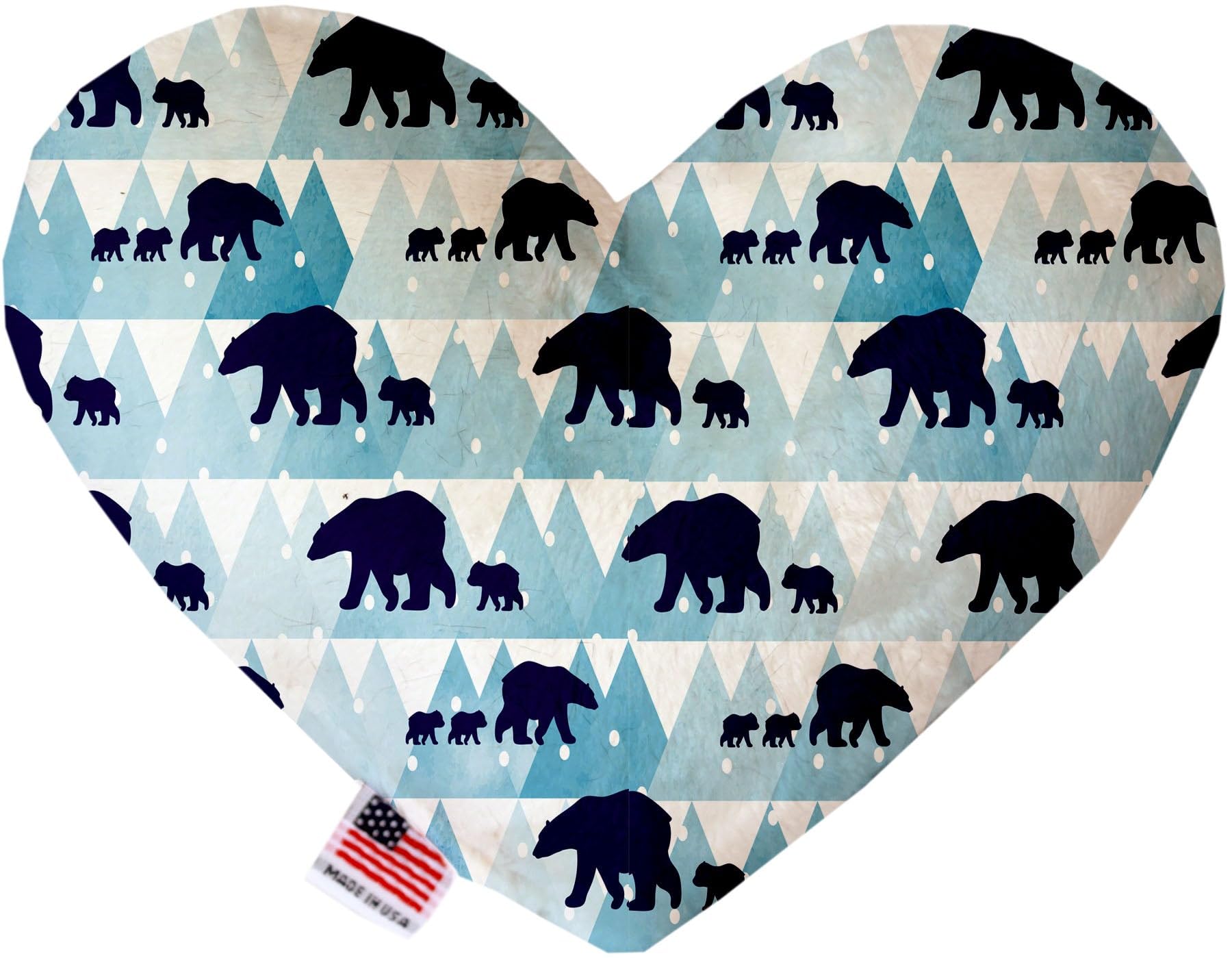 Pet and Dog Plush Heart or Bone Toy, "Winter Wonderland Group" (Available in different sizes, and 10 different patterns!) Winter Bear Tracks 6" Plush Heart