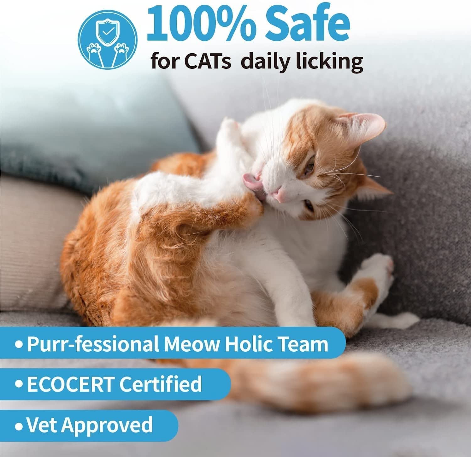 Mooncat Waterless Cat Shampoo - Licking Safe Dry Foam for Sensitive Skin, Paraben Free, pH Balanced, 5 oz